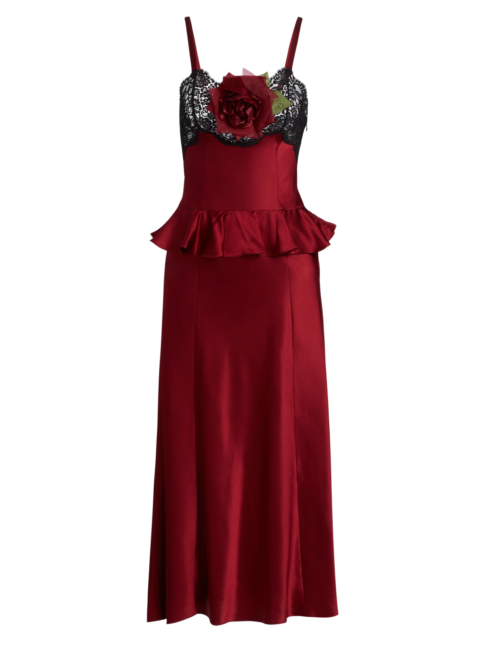 Rodarte Women's Floral Silk Sleeveless Slipdress - Red