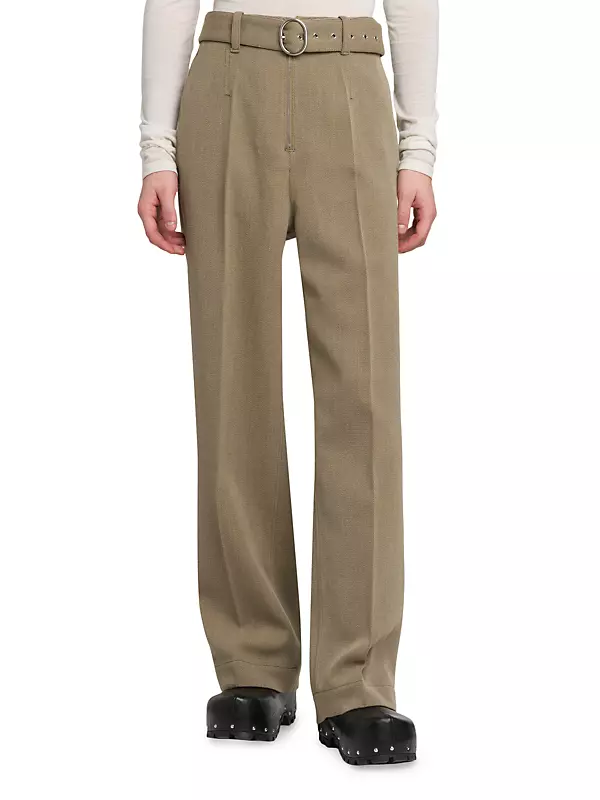 Shop Jil Sander Belted Wool Trousers | Saks Fifth Avenue Shop Jil Sander Belted Wool Trousers | Saks Fifth Avenue