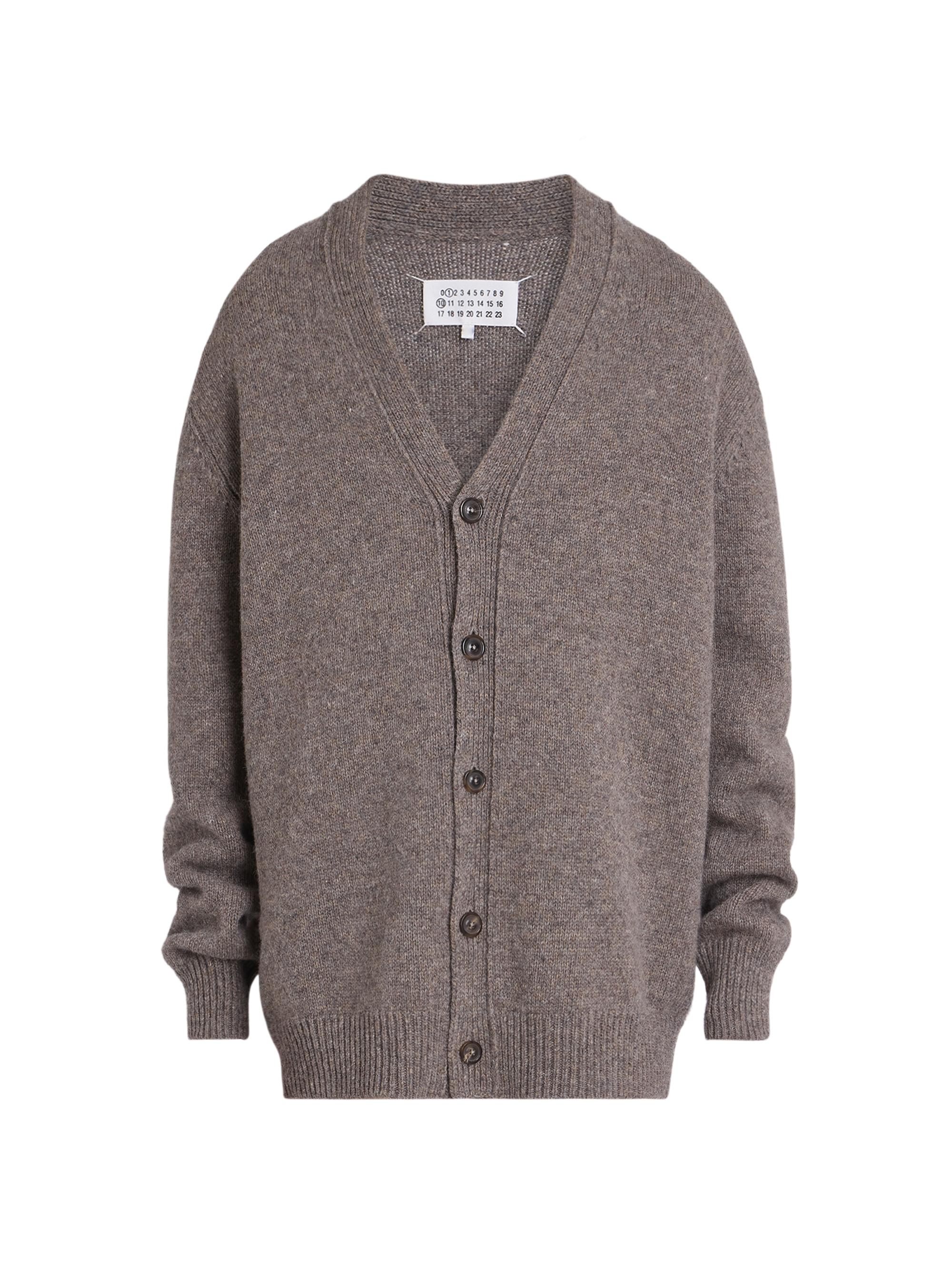 Maison Margiela Men's Wool Knit Cardigan - Grey Brown
