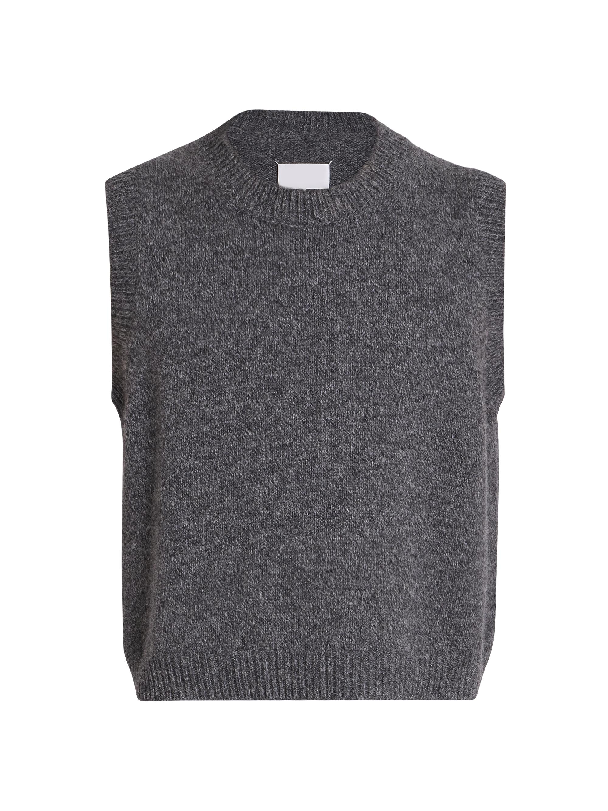 Maison Margiela Men's Wool Sweater Vest - Dark Grey