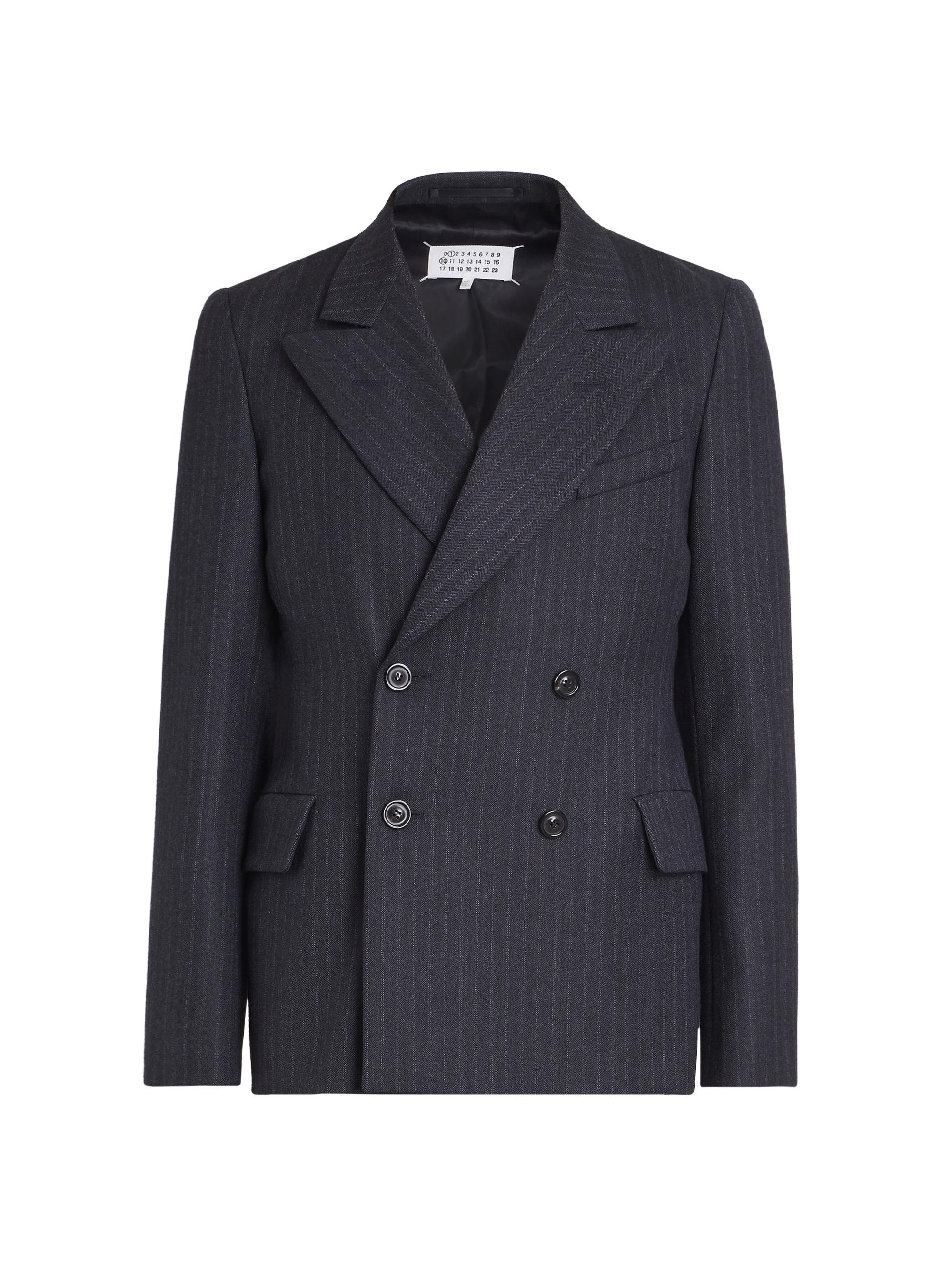 Maison Margiela Pinstripe Wool Double-Breasted Blazer | Saks