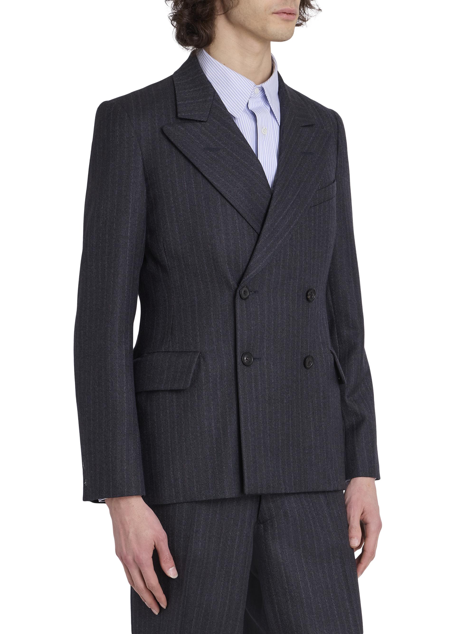 Maison Margielaネイビー ダブルプリーツ スラックス Maison Margiela