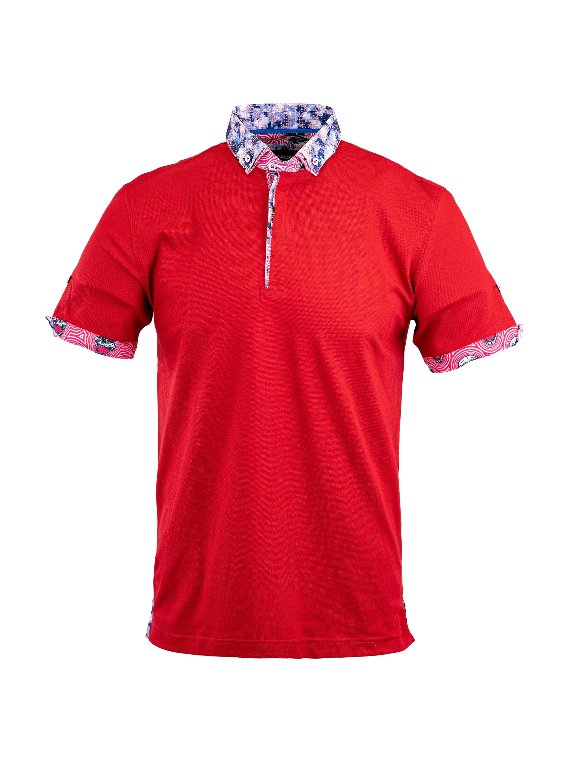 Maceoo Men's Polo Mozartsolidripple Shirt - Red