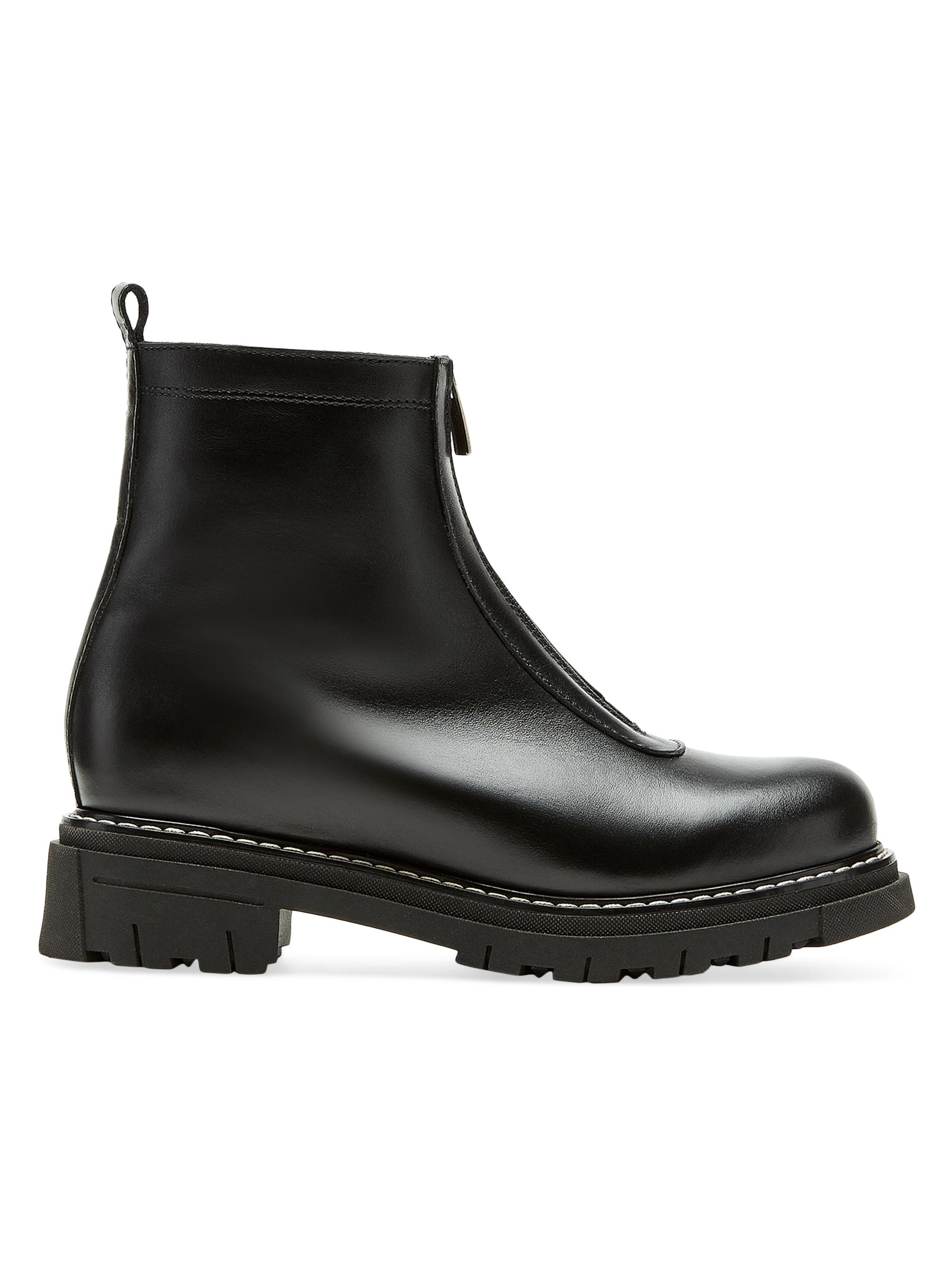 La Canadienne Women's Leather Shearling-Lined Booties - Black