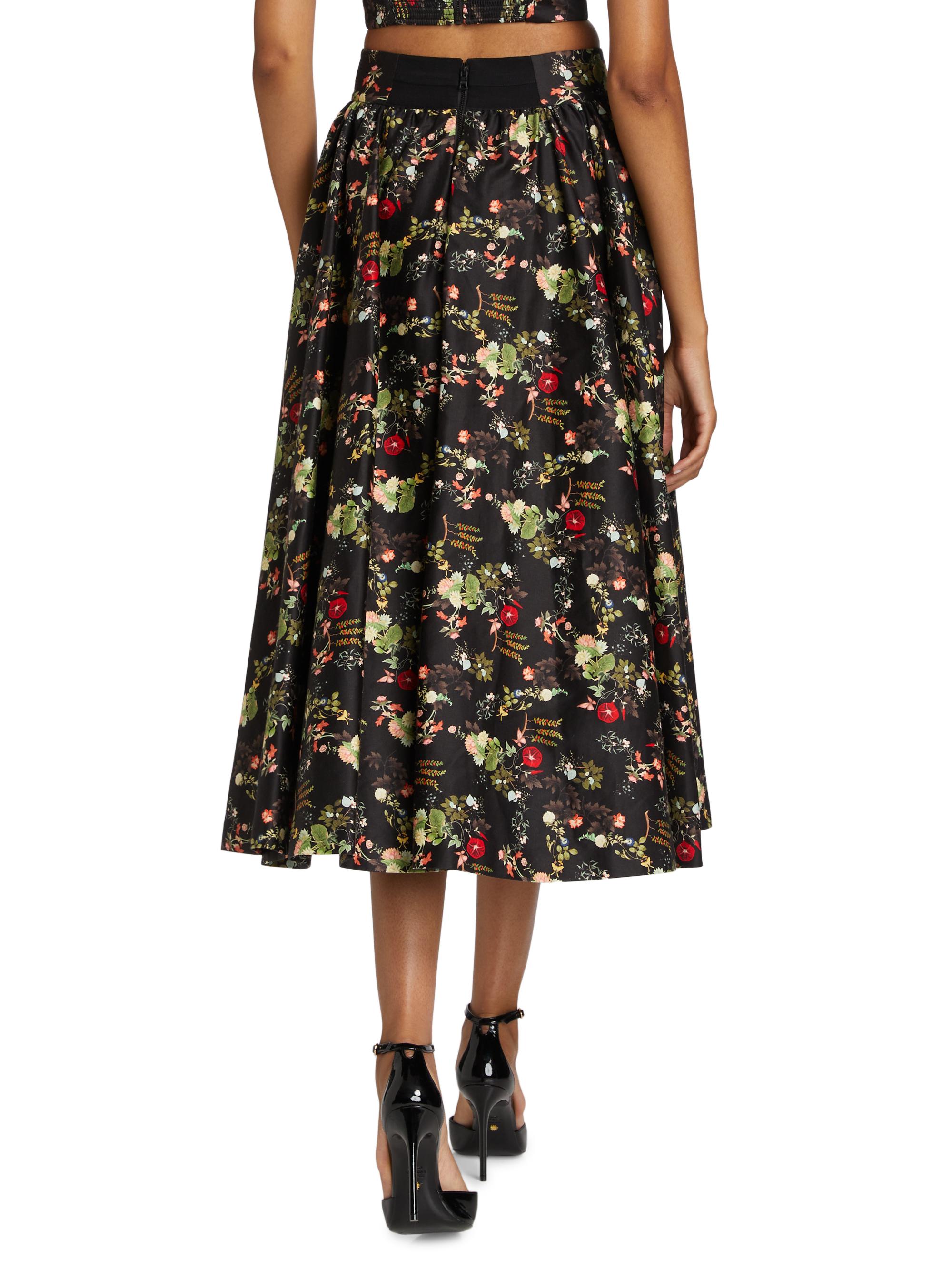 Alice + Olivia Nilda Floral Midi-Skirt | Saks Fifth Avenue