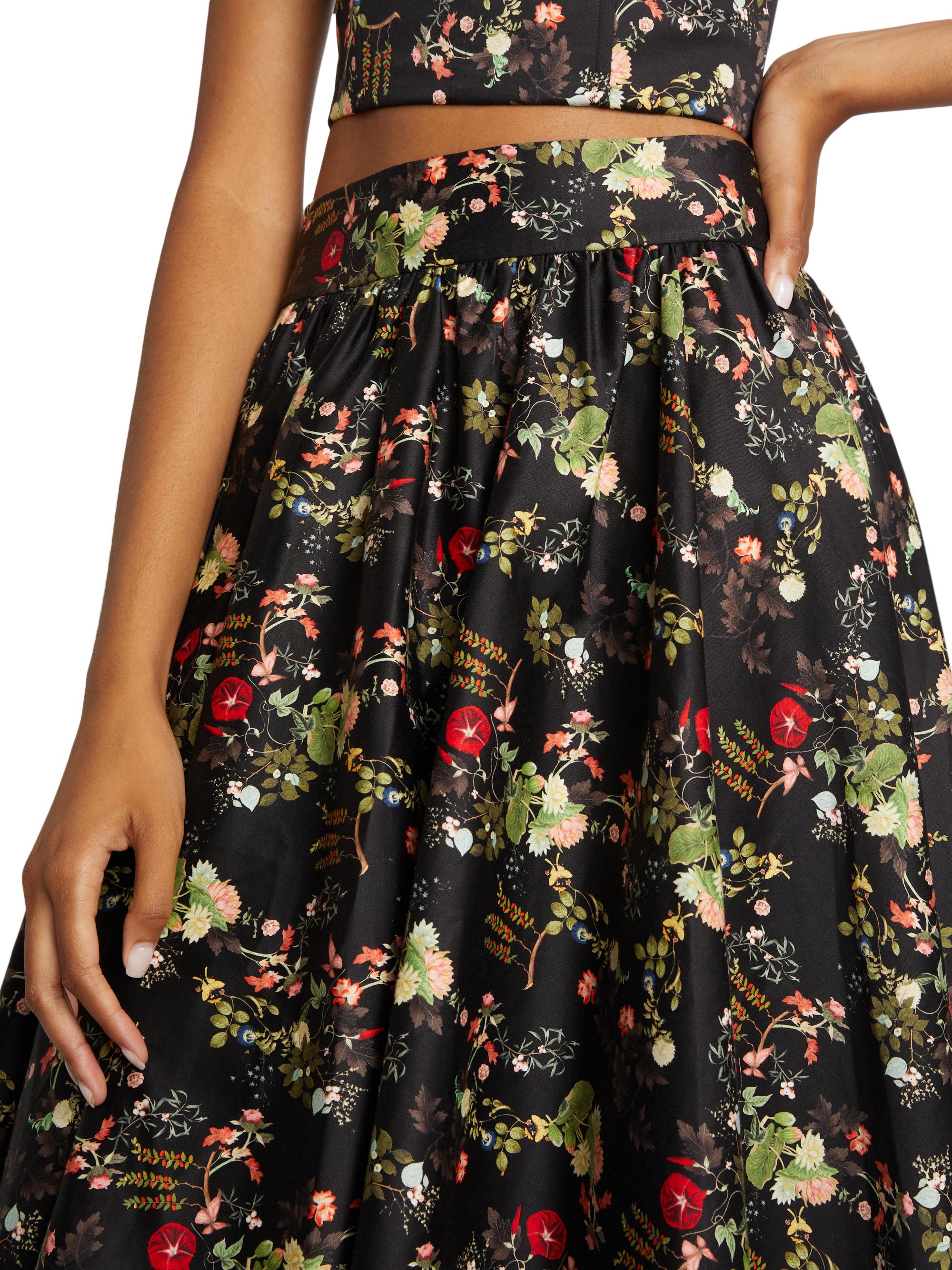 Alice + Olivia Nilda Floral Midi-Skirt | Saks Fifth Avenue