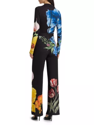 Shop Alice + Olivia Melinda Floral Wide-Leg Wrap Jumpsuit | Saks Fifth  Avenue