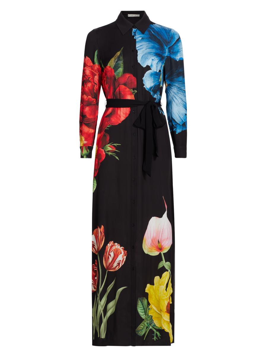 Alice + Olivia Chassidy Floral Maxi Shirtdress | Saks Fifth