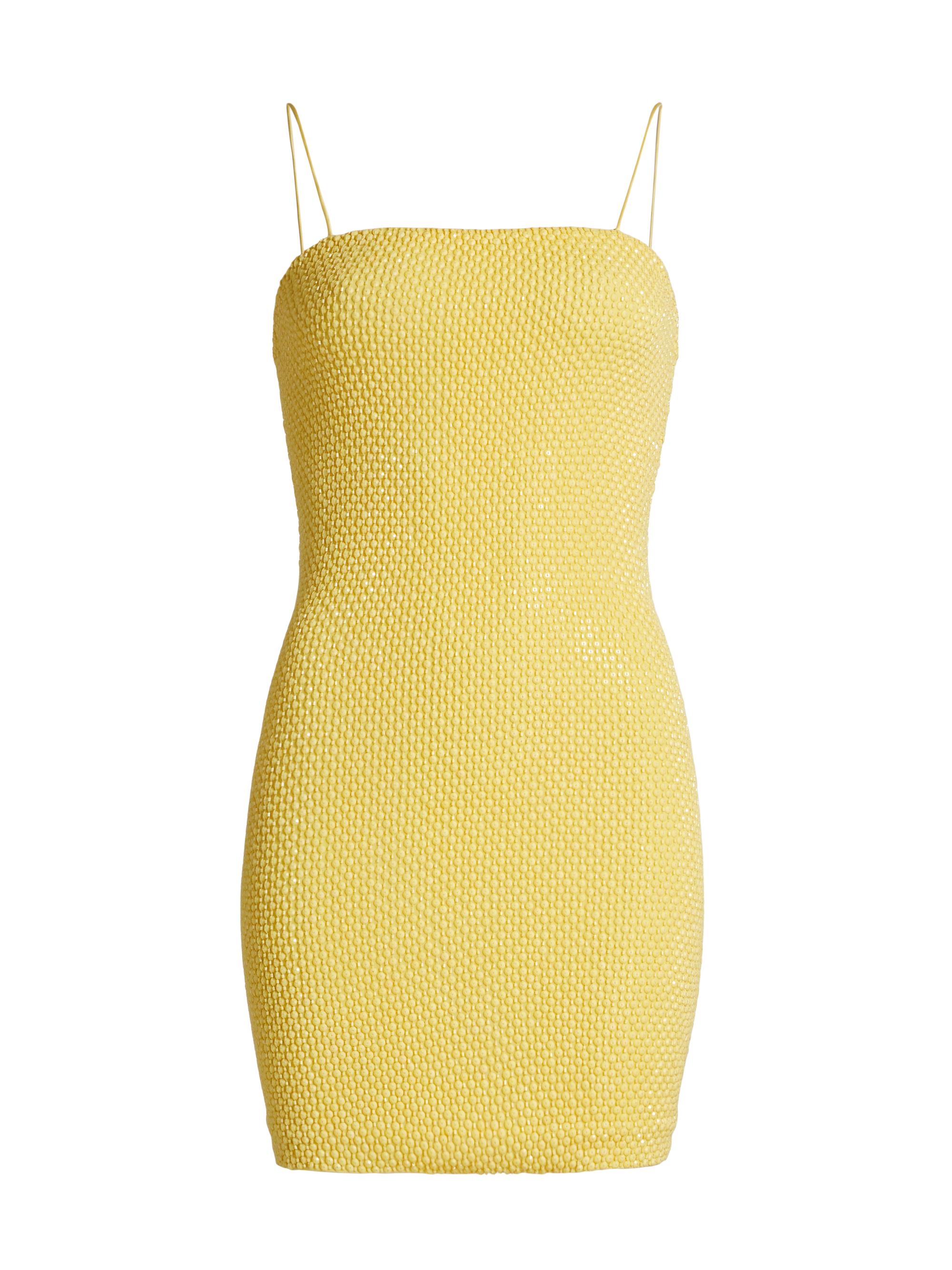 Alice + Olivia Women's Fifi Bead & Sequin-Embellished Minidress - Lemon Meringue
