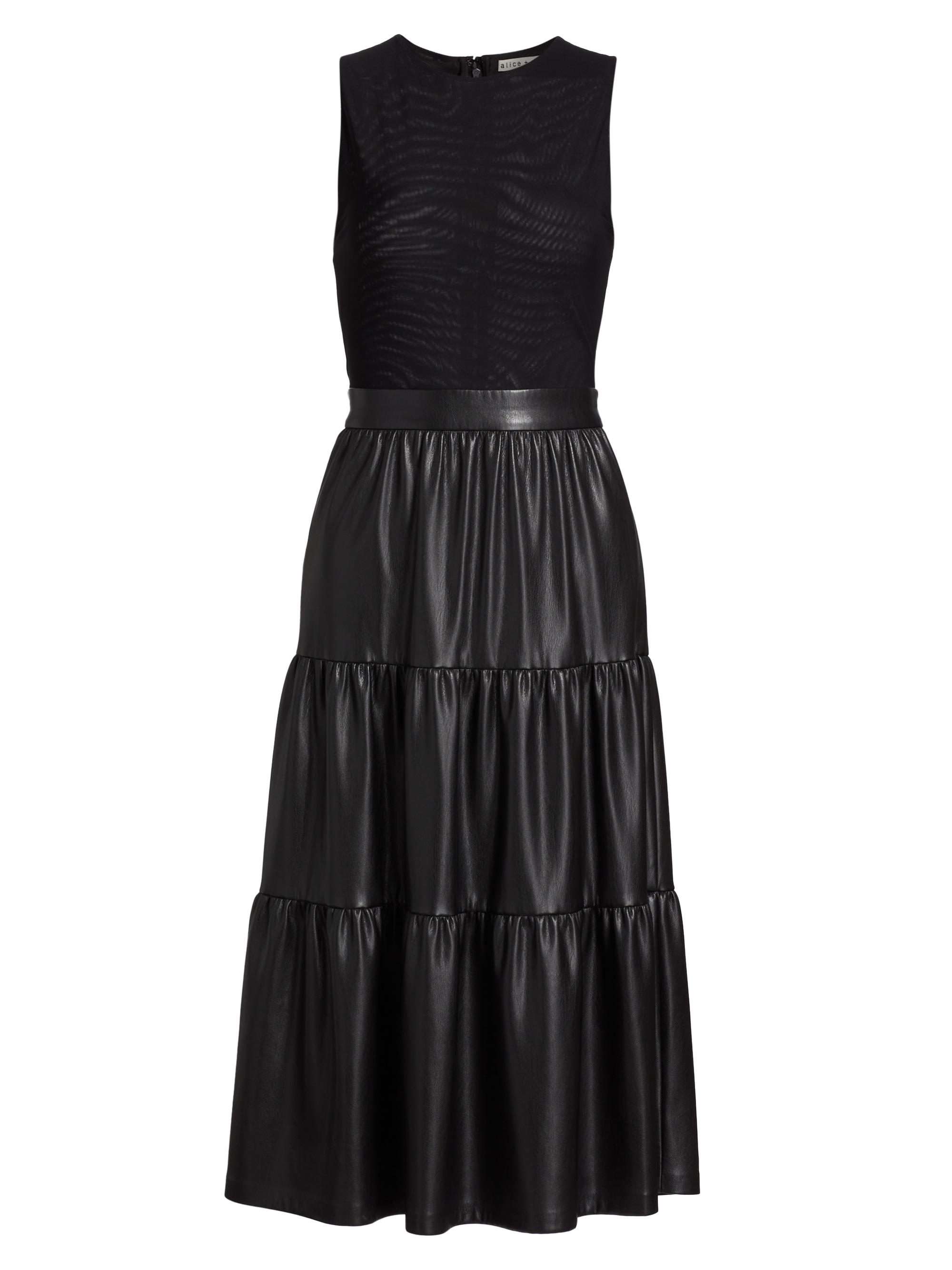 ALICE + OLIVIA Adley Sleeveless A-Line Midi-Dress | Saks Fifth Avenue