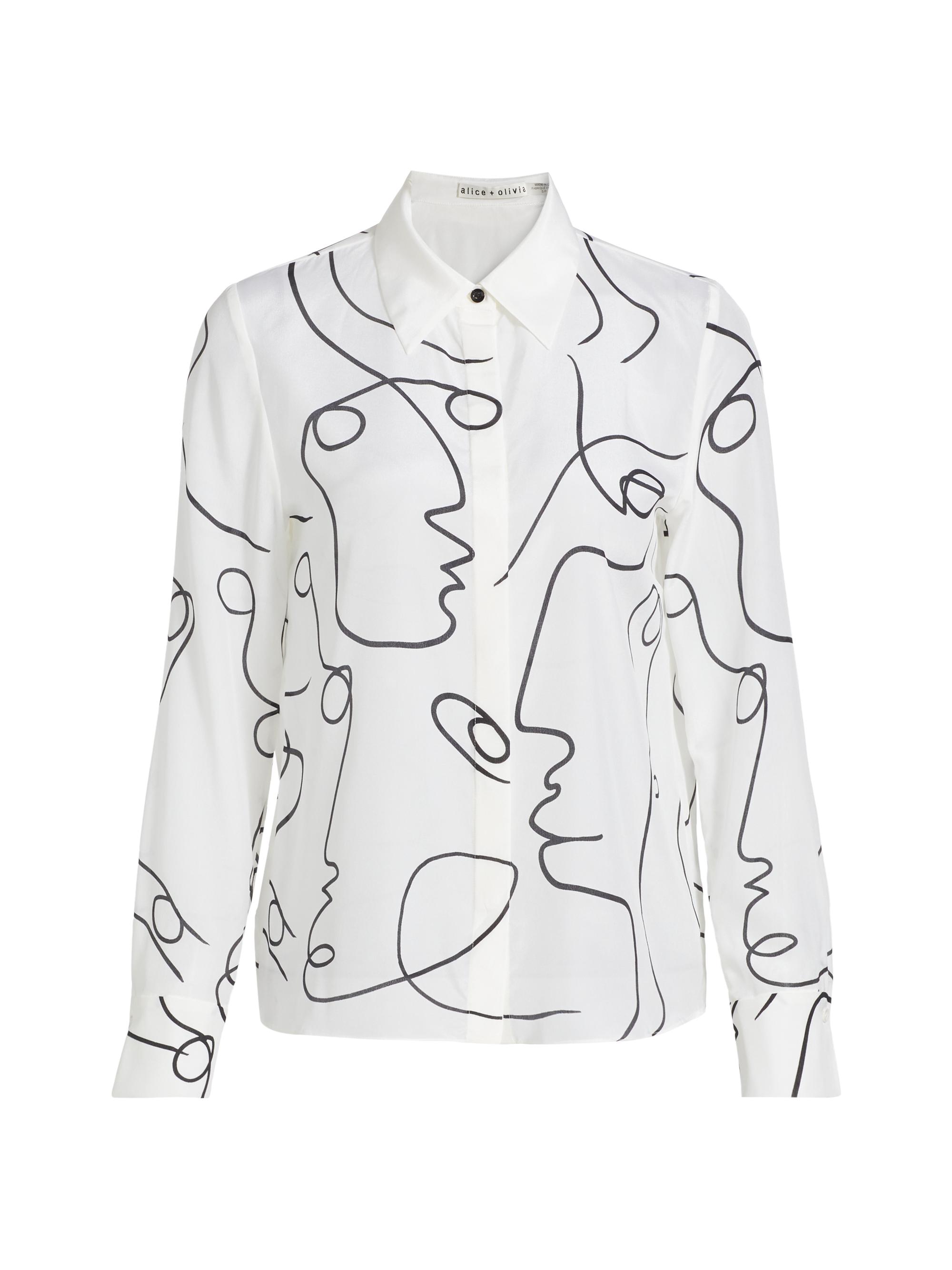 Alice + Olivia Women's Brady Slim-Fit Button-Front Blouse - Eye Contact