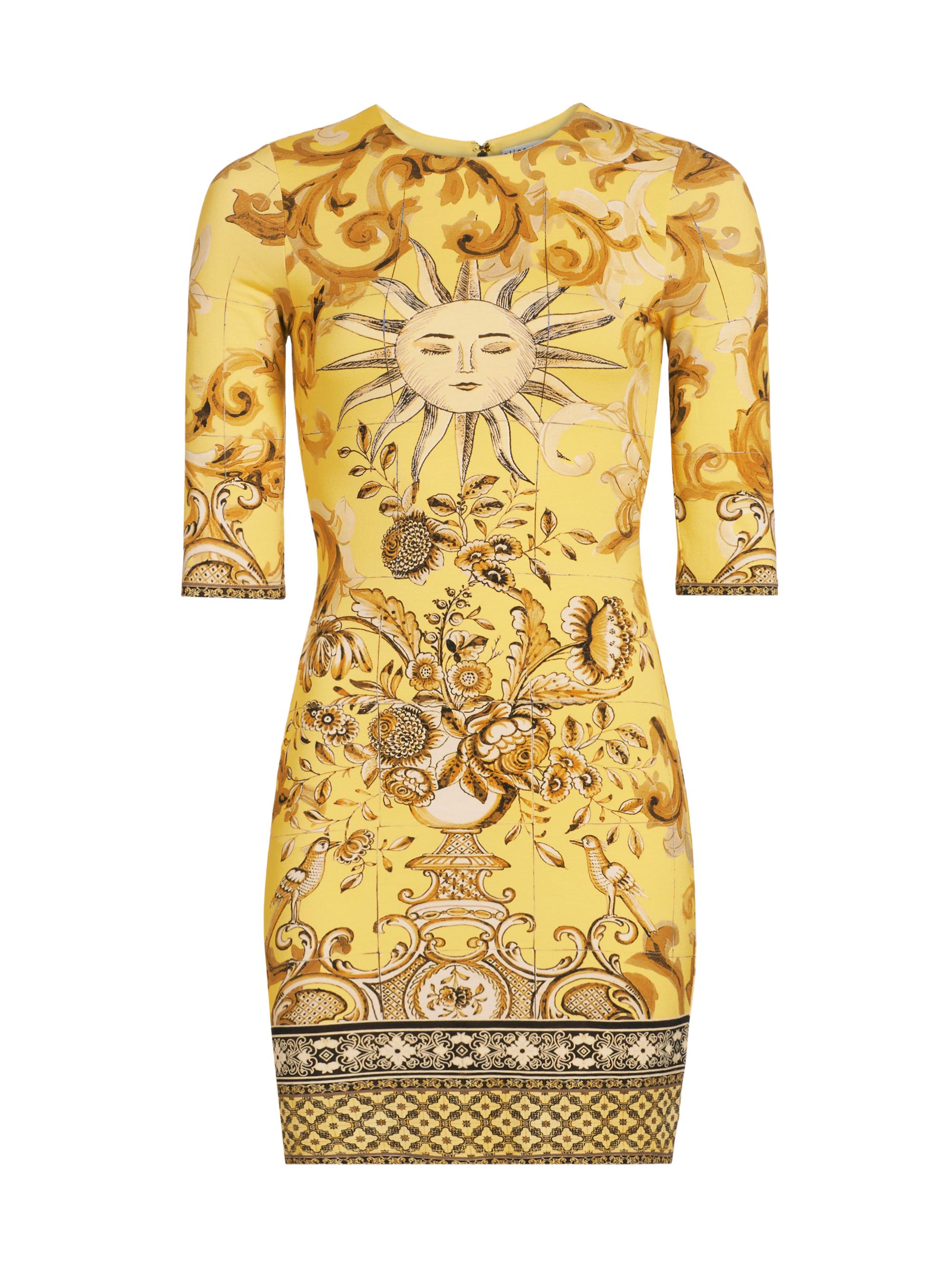 Alice + Olivia Women's Delora Baroque Minidress - Lisboa Lemon Meringue