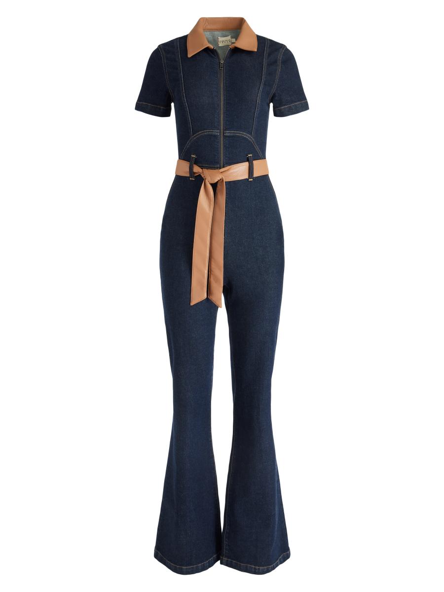 8955 Rose Tie Waist Jumpsuit