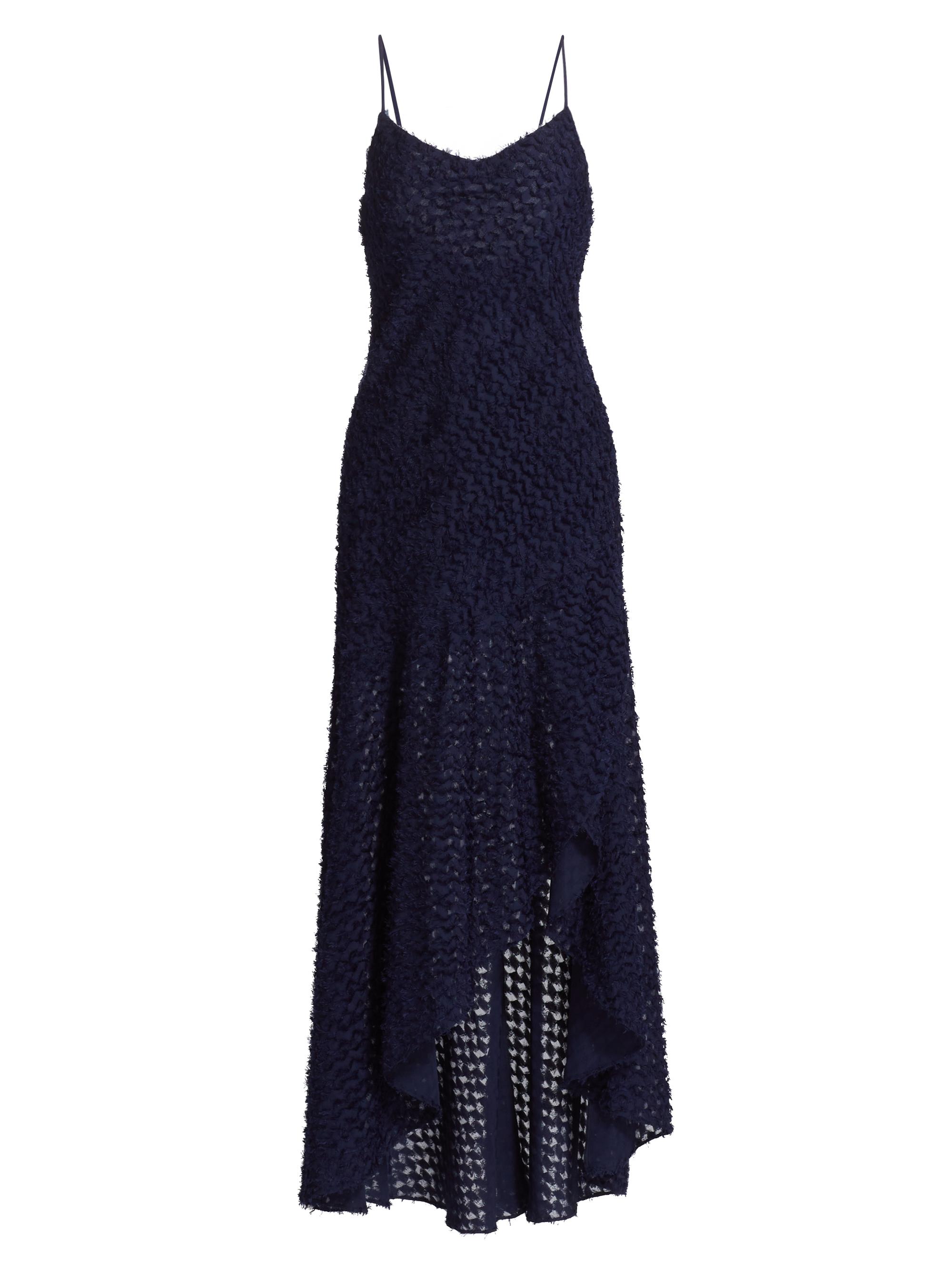 Ramy Brook Women's Lorena Textured High-Low Maxi Dress - Spring Navy Clip