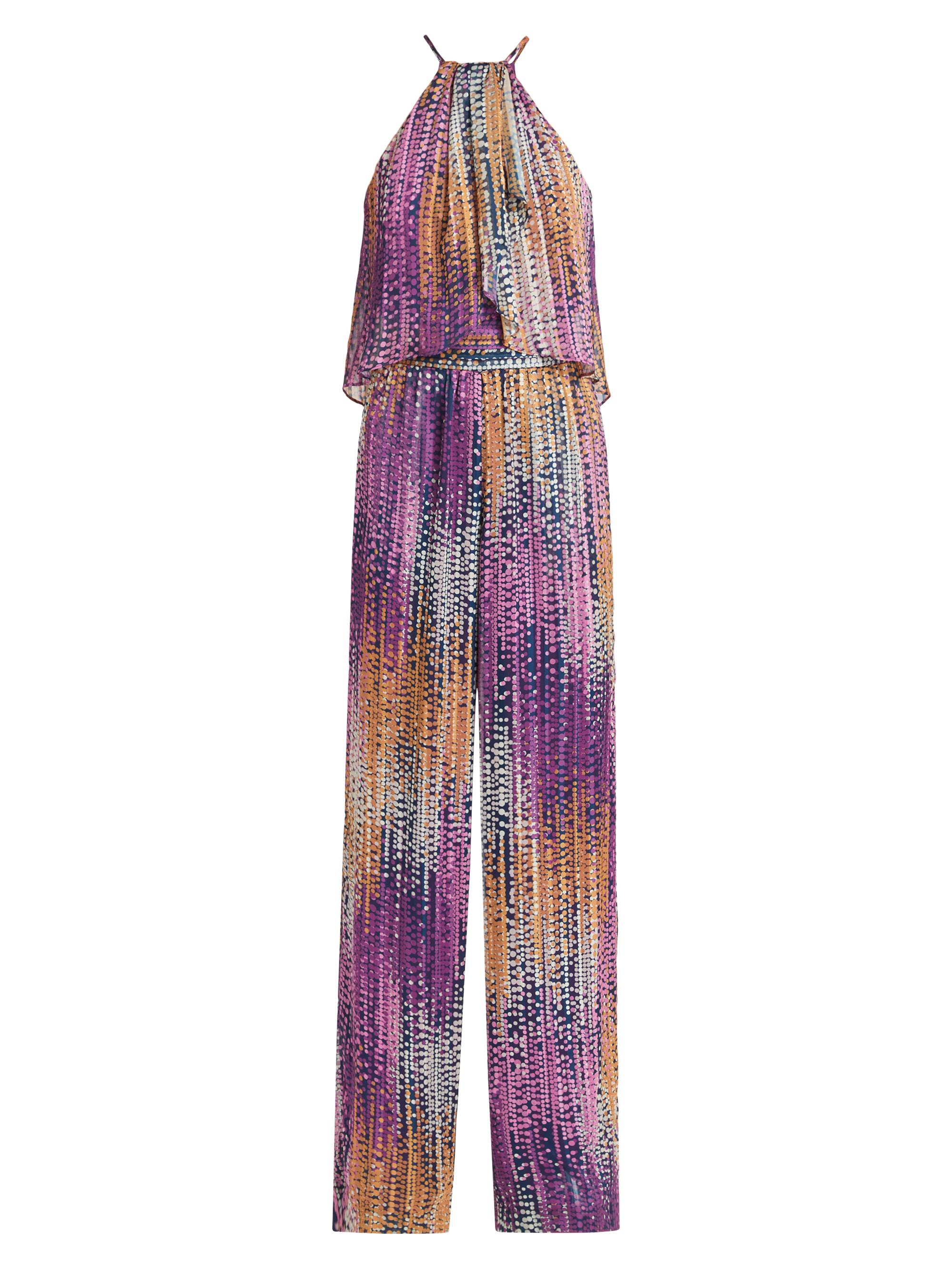 Ramy Brook Women's Leora Tie-Dye Dotted Jumpsuit - Deep Lilac Dot