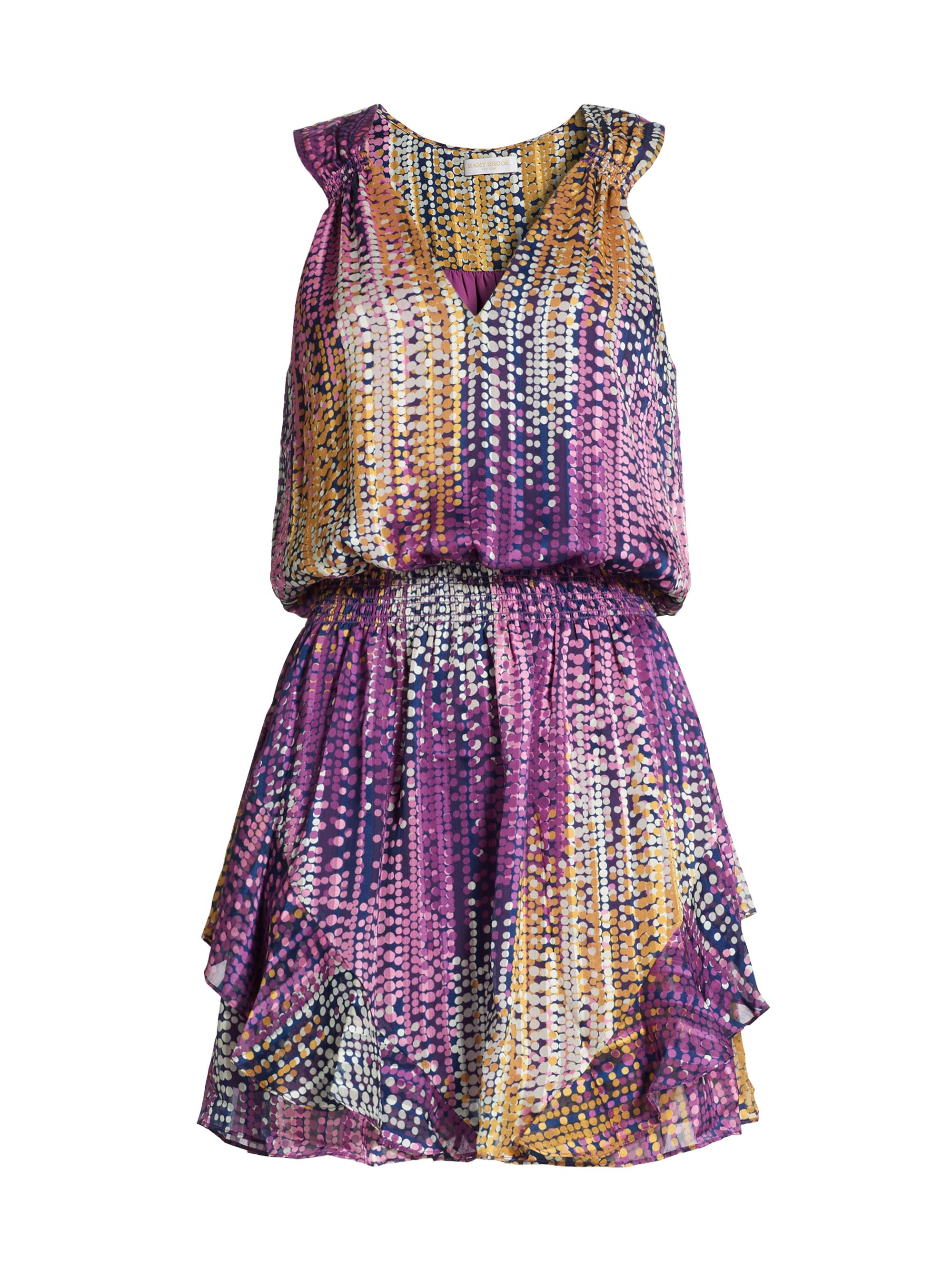 Ramy Brook Women's Leota Tie-Dye Dotted Minidress - Deep Lilac Dot