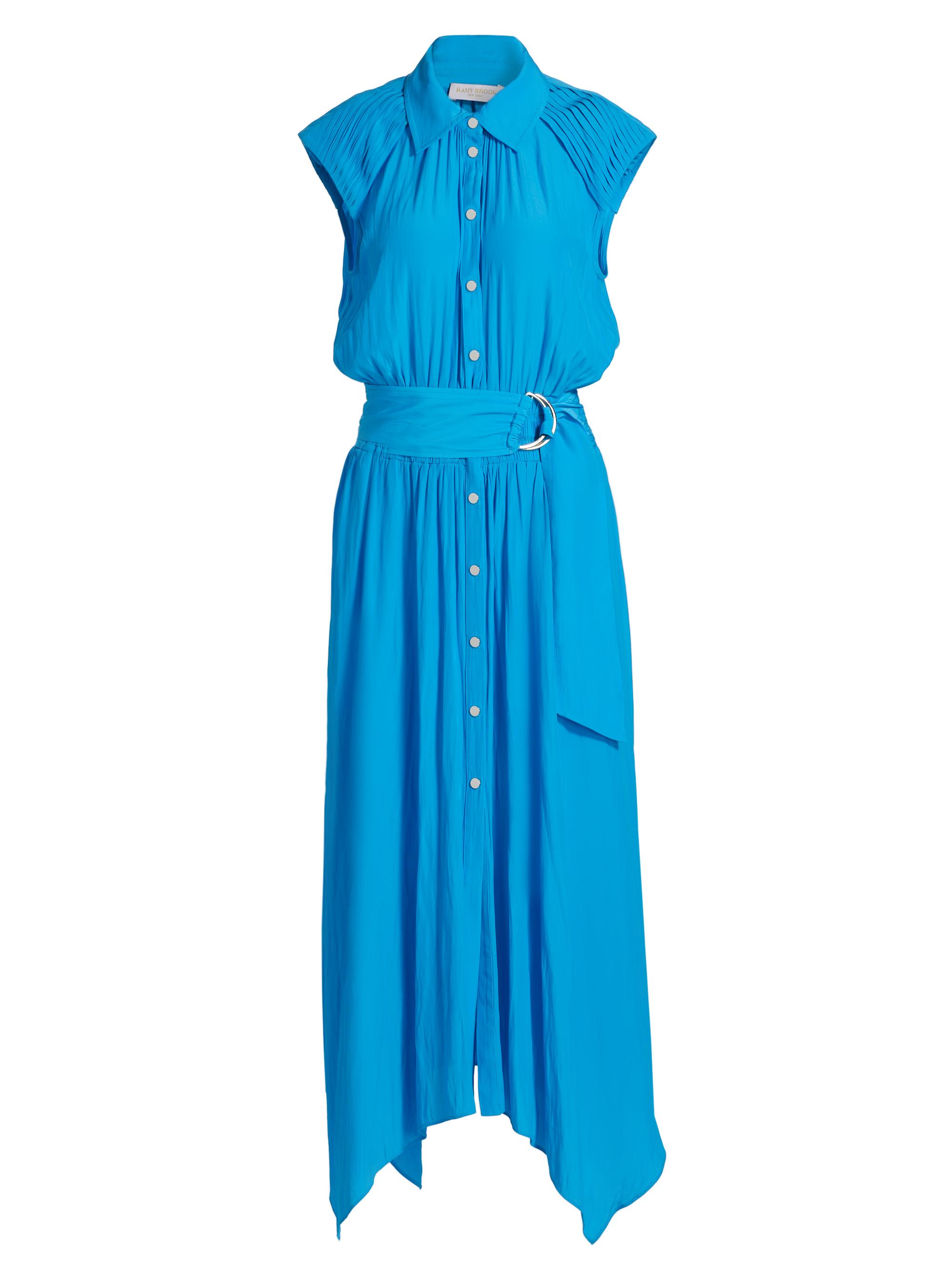 Ramy Brook Women's Ivy Belted Sleeveless Shirtdress - Royale Blue