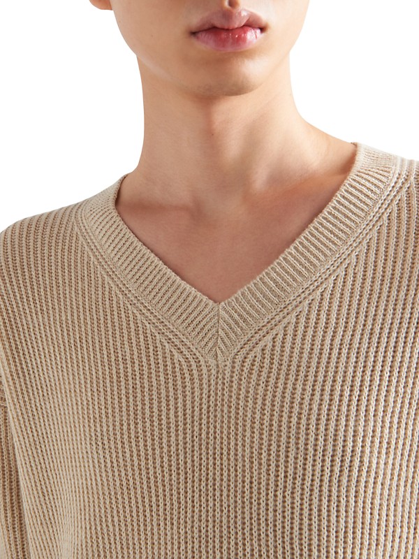 Shop Prada Cashmere and Linen V-Neck Sweater | Saks Fifth Avenue Shop Prada Cashmere and Linen V-Neck Sweater | Saks Fifth Avenue