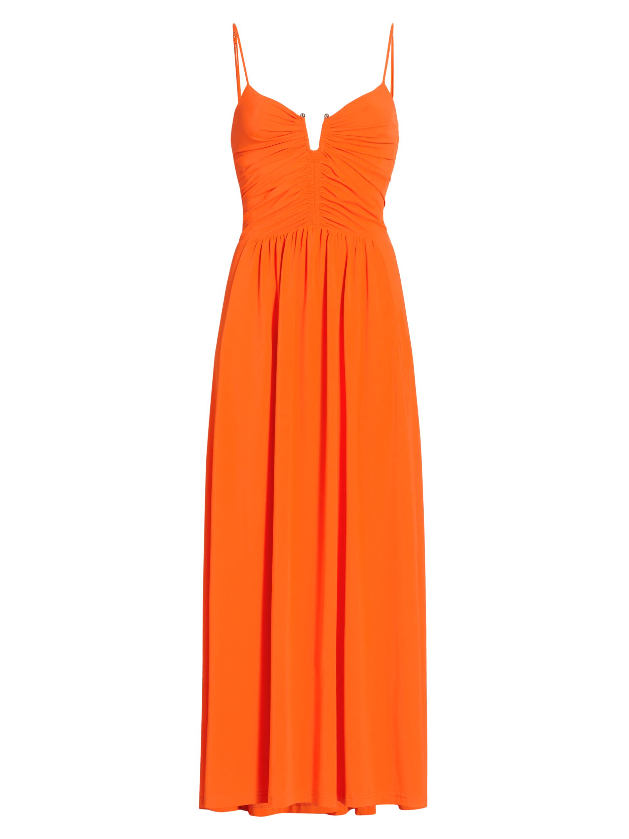 Maria Cher Women's Ceibo Francine Notch Midi-Dress - Orange