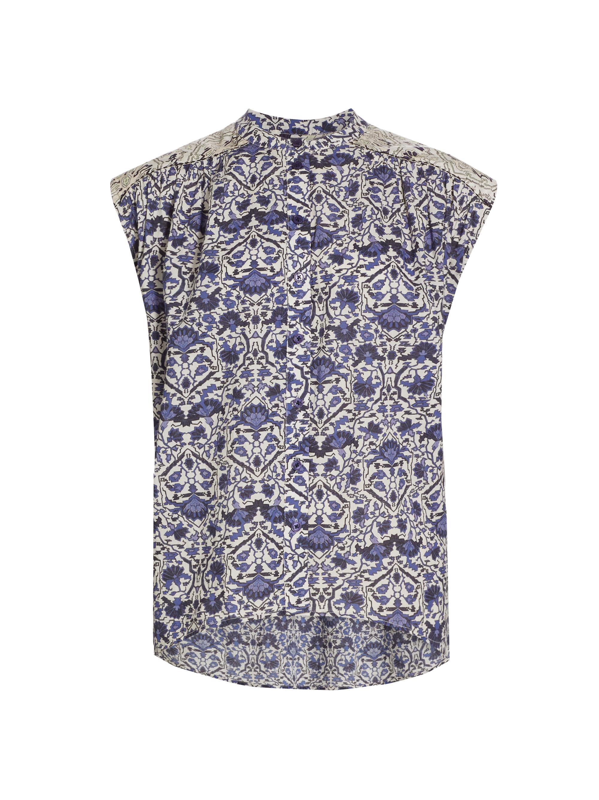 Maria Cher Women's Alvear Celia Floral Cotton Sleveless Top - Navy Rose