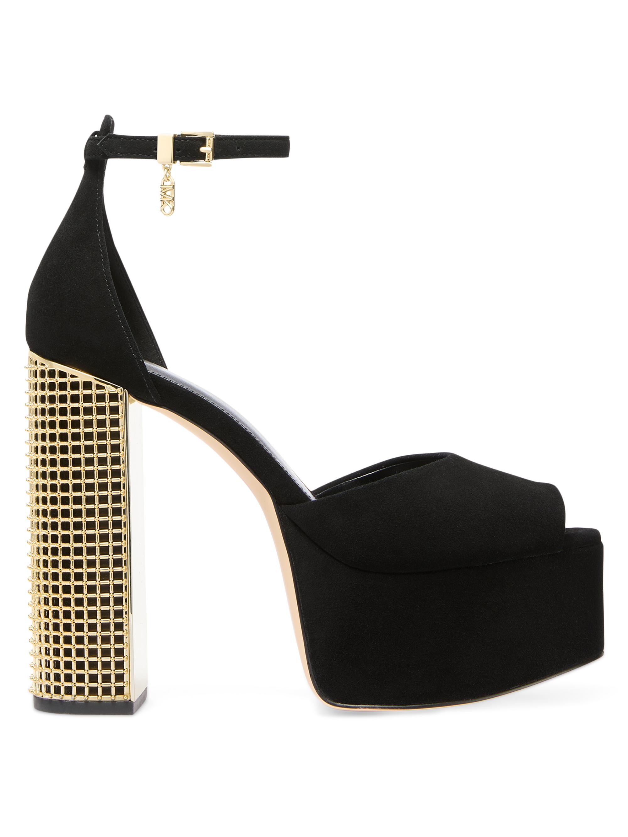 MICHAEL Michael Kors Women's Maxine Leather Platform Sandals - Black