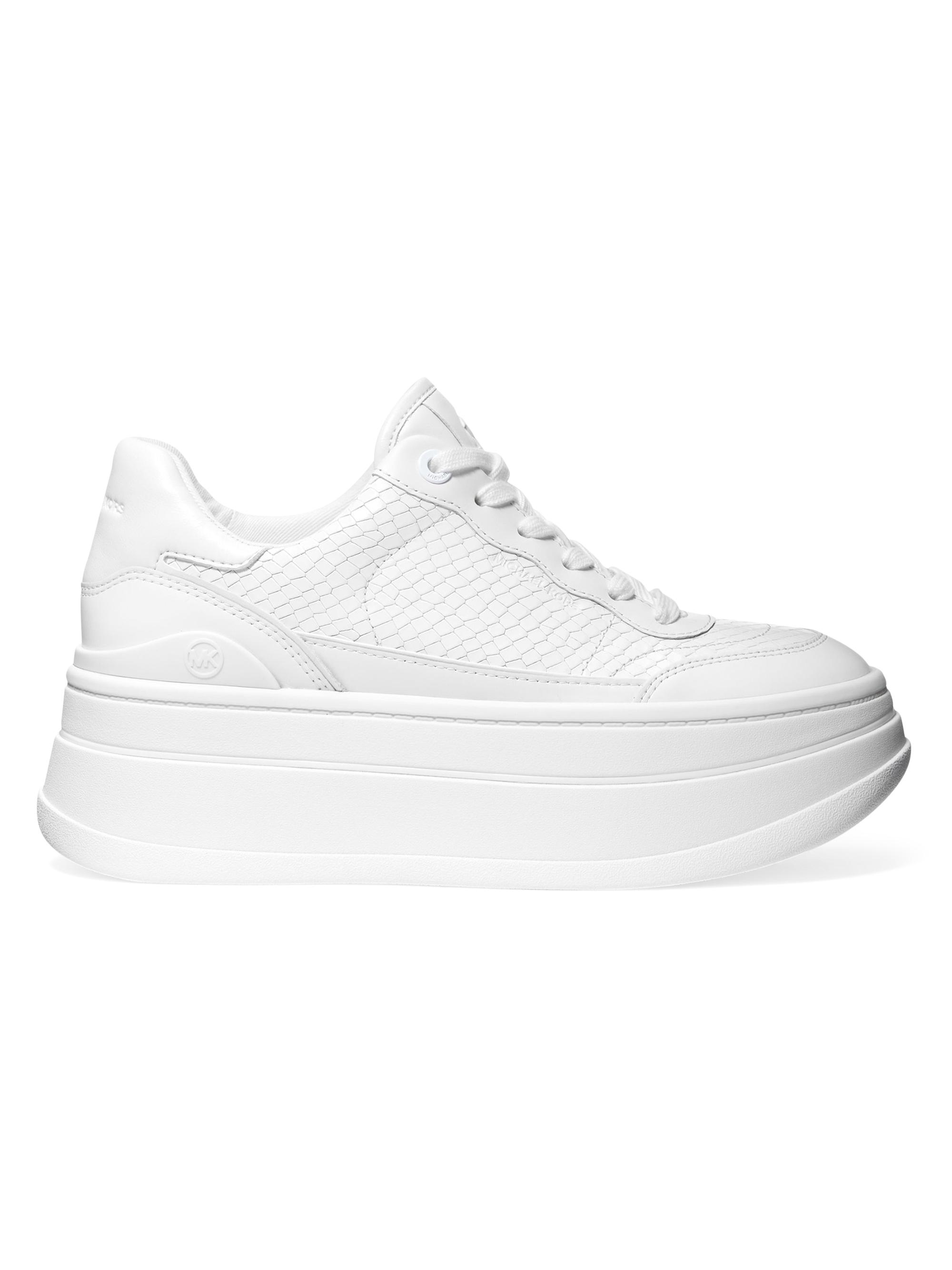 MICHAEL Michael Kors Women's Hayes Leather Lace-Up Sneakers - Optic White