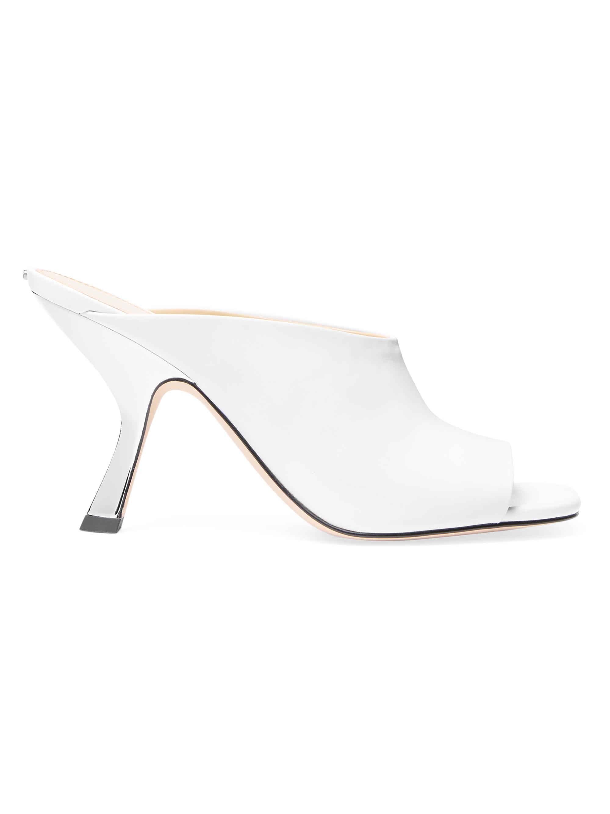 MICHAEL Michael Kors Women's Luna 90MM Leather Mule Sandals - Optic White