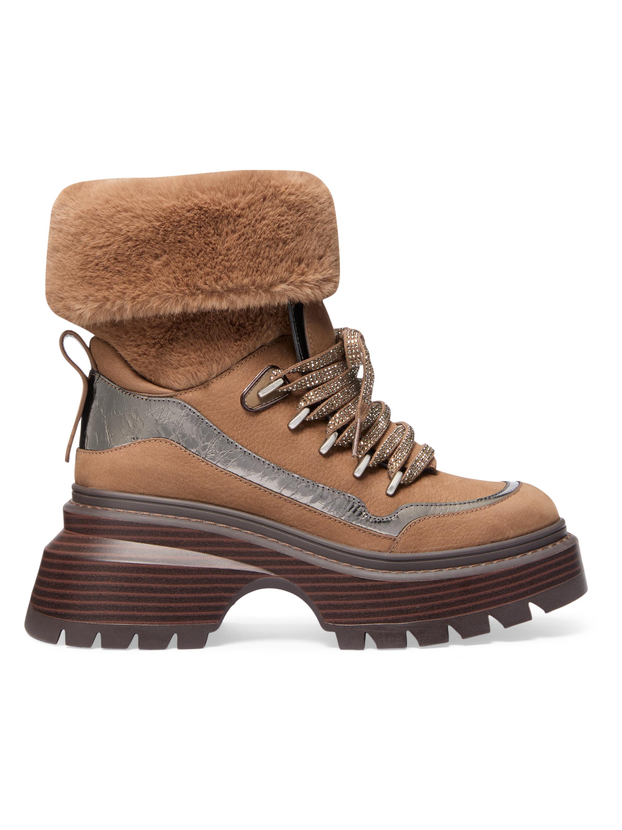 MICHAEL Michael Kors Women's Shiloh Leather Lace-Up Boots - Drift Wood