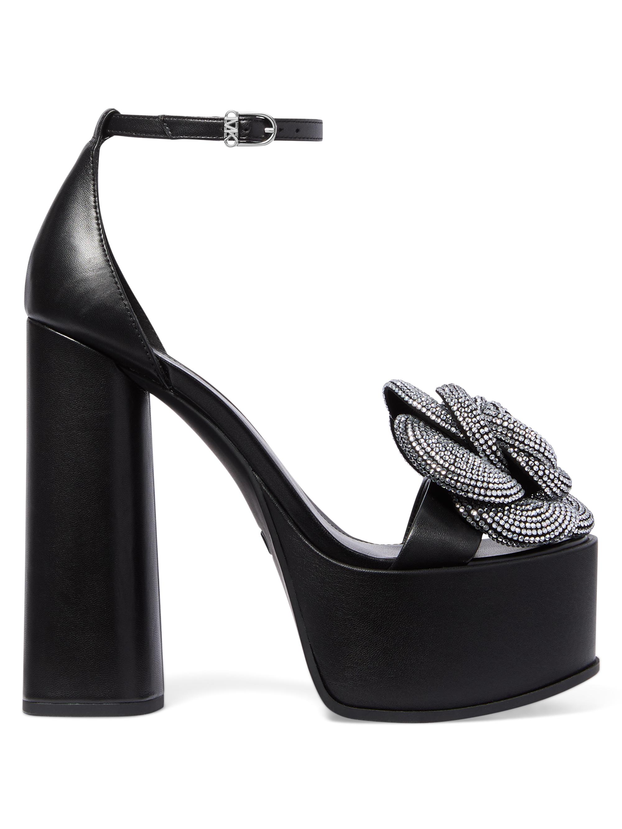 MICHAEL Michael Kors Women's Elodie Leather Platform Sandals - Black