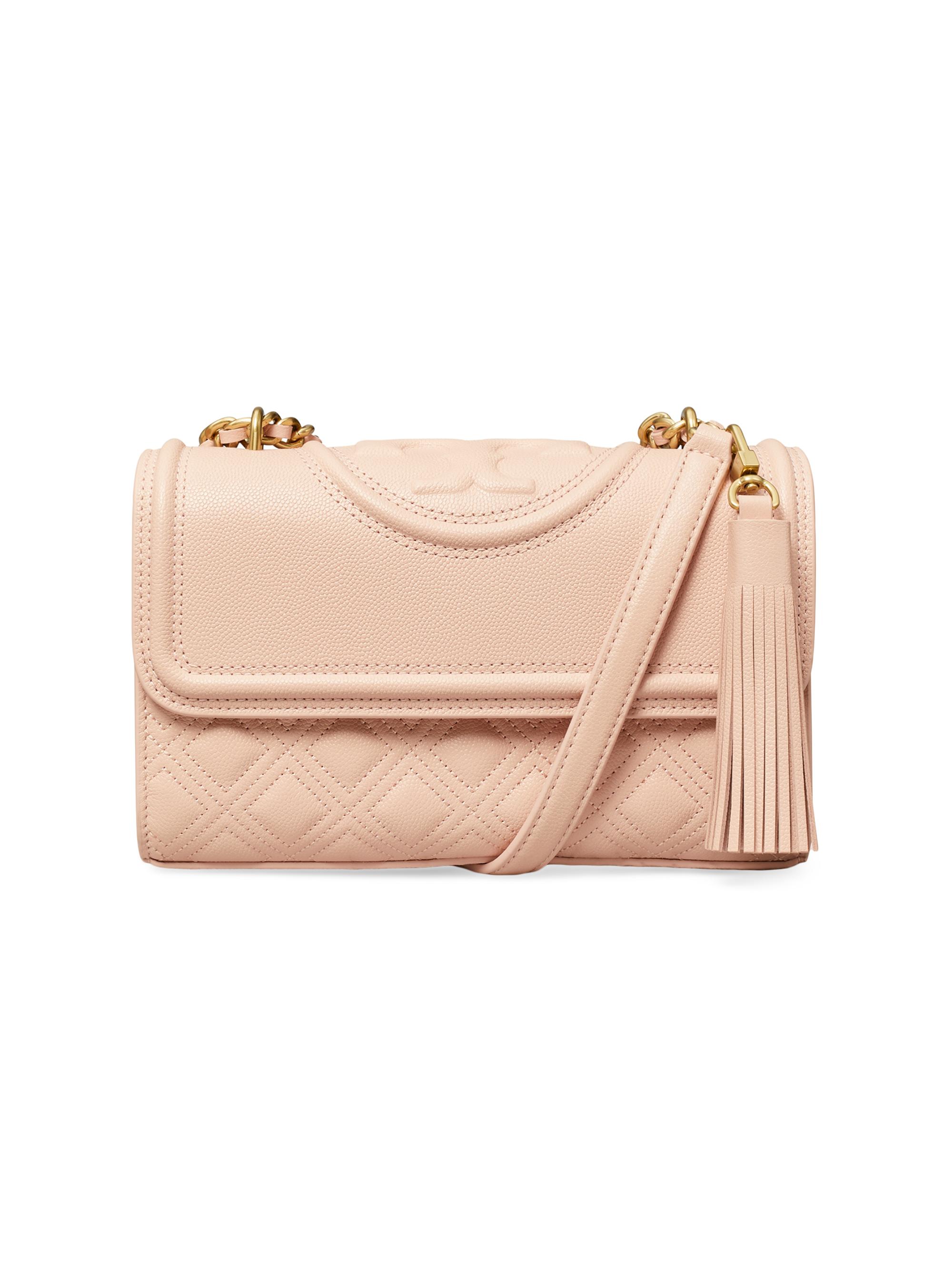Tory Burch Women's Fleming Embossed Leather Convertible Bag - Blush