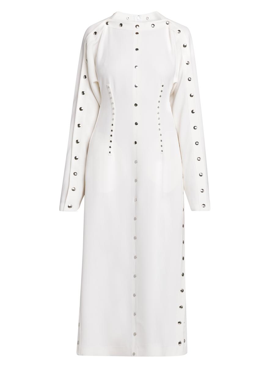 Stella McCartney Split-Sleeve Studded Midi Dress | Saks