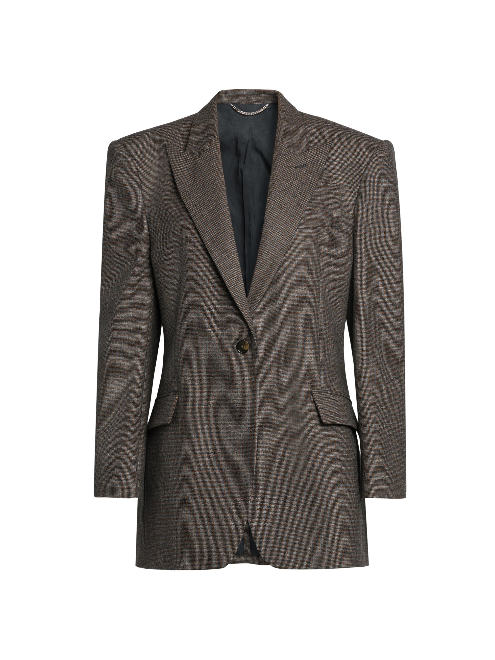 herlipto Double-Breasted Long Blazer グレー Sergio Hudson Houndstooth Double-Breasted Blazer | Saks