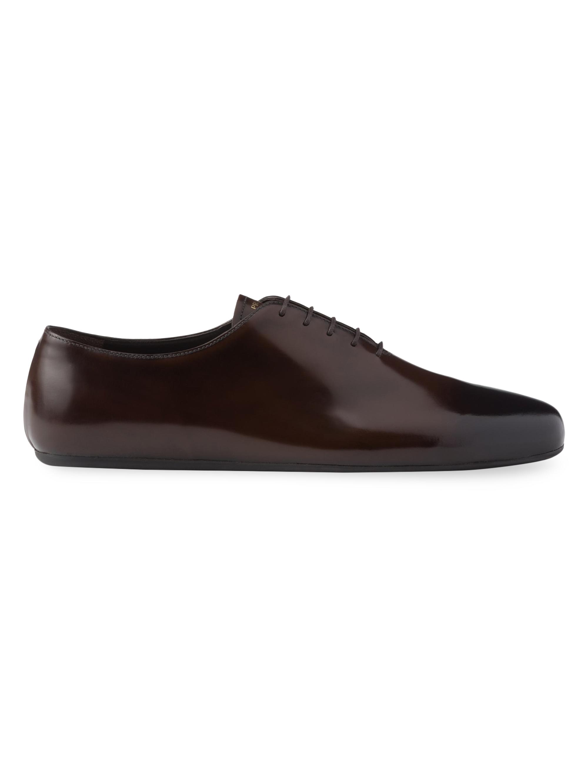 Prada Brushed Leather Lace-Up Shoes | Saks Fifth Avenue