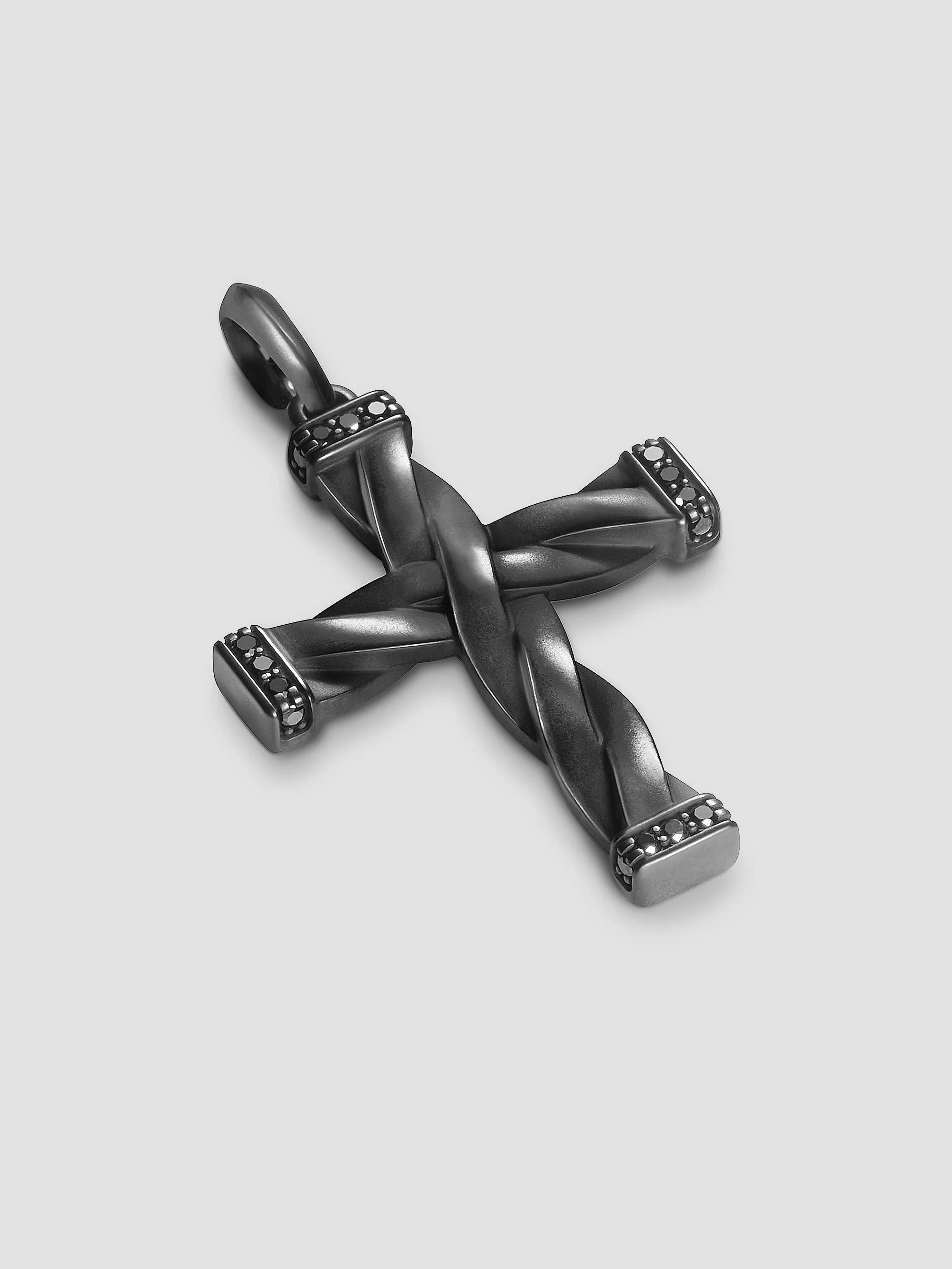 David Yurman DY Helios™ Cross Pendant in Black Titanium | Saks Fifth Avenue