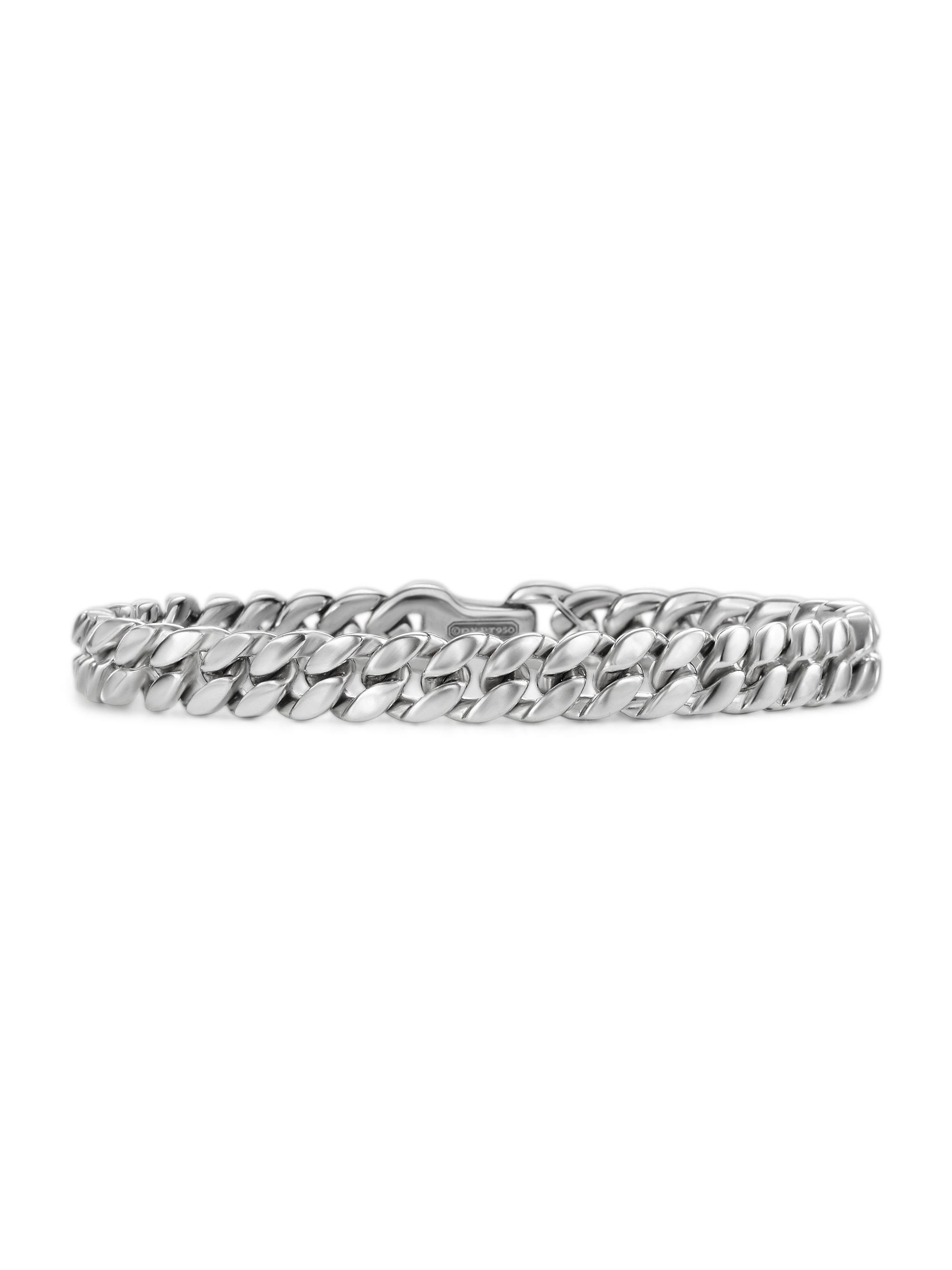 David Yurman Men's Curb Chain Bracelet in Platinum, 8MM - Silver