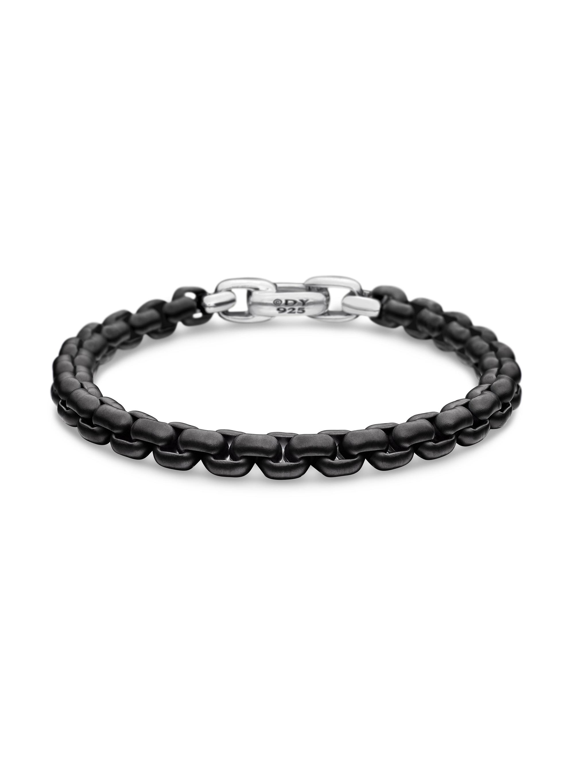 David Yurman Men's Box Chain Bracelet - Black Silver