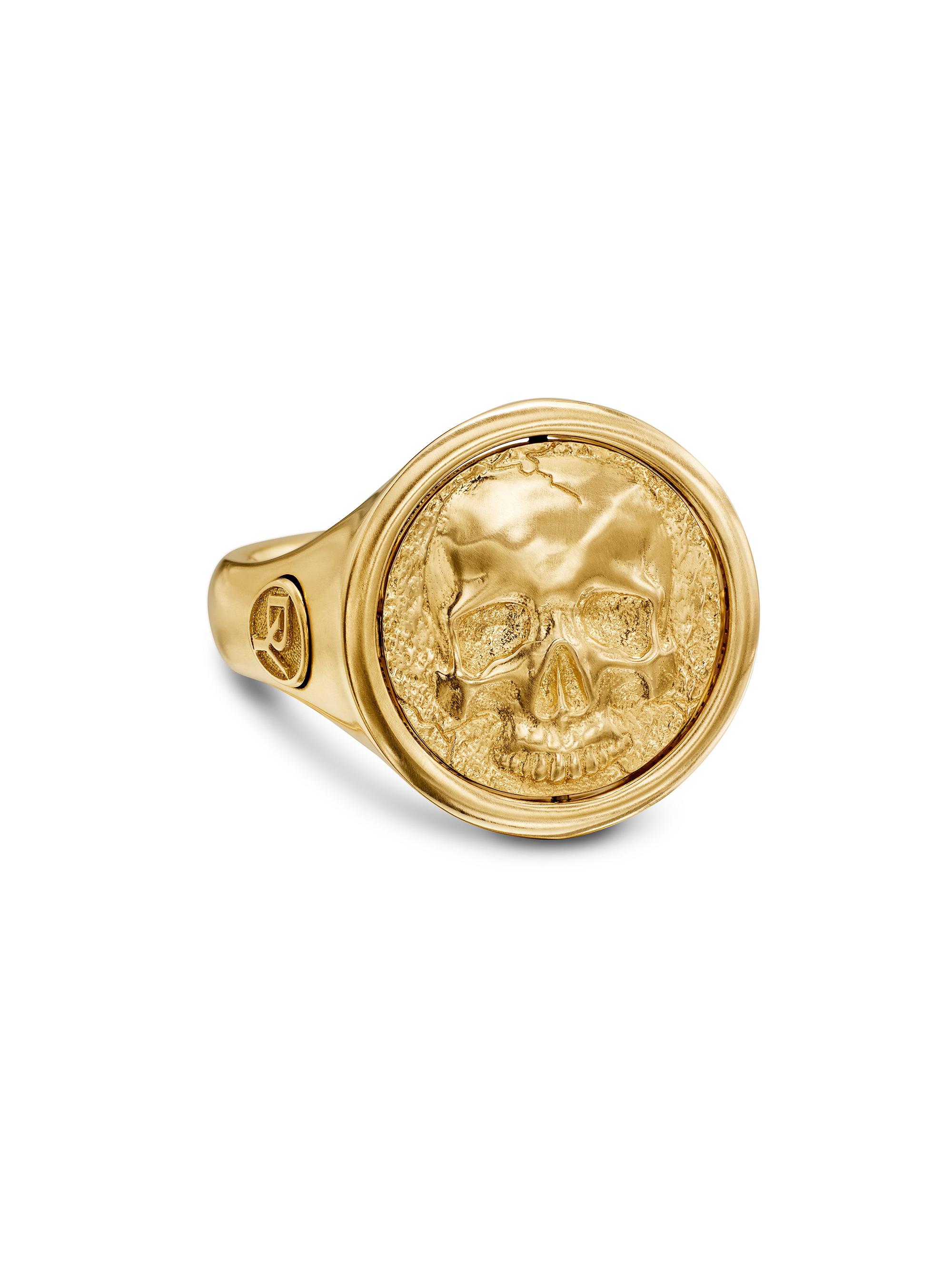 David Yurman Men's Life and Death Duality Signet Ring in 18K Yellow Gold, 20MM - Gold