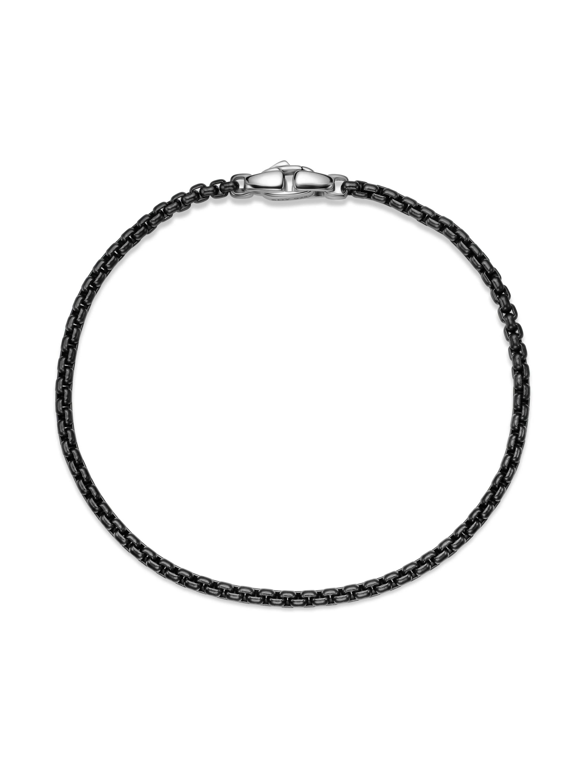 Box Chain Bracelet in Stainless Steel and Sterling Silver