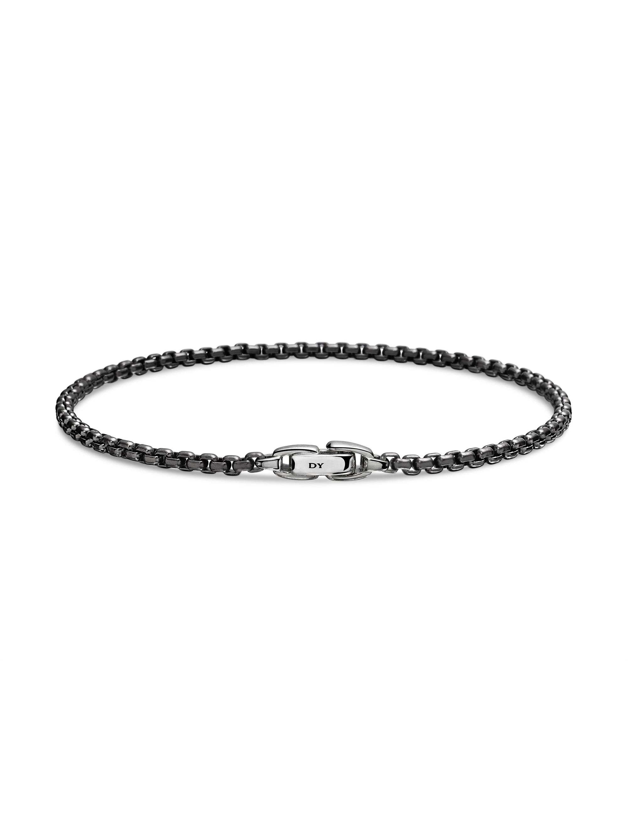 David Yurman Box Chain Bracelet in Stainless Steel and Sterling
