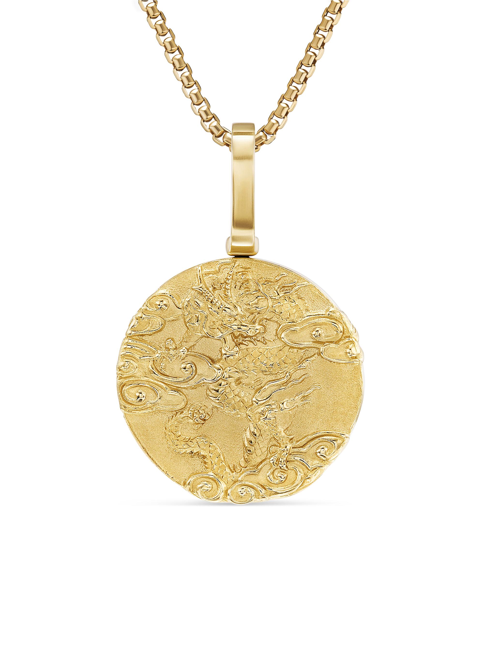 David Yurman Men's Dragon Amulet in 18K Yellow Gold - Gold