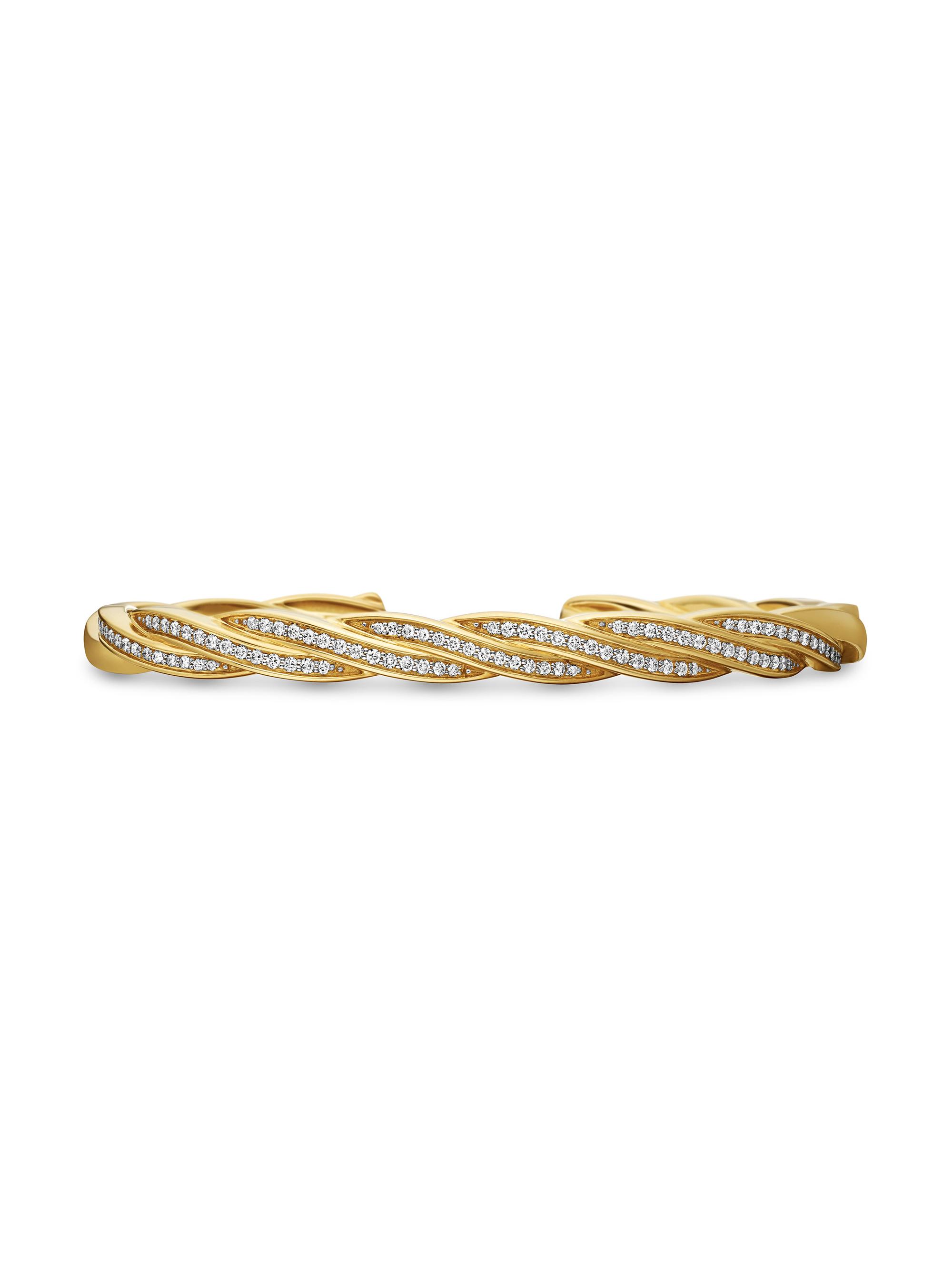 David Yurman Men's Helios Cuff Bracelet in 18K Yellow Gold - Diamond