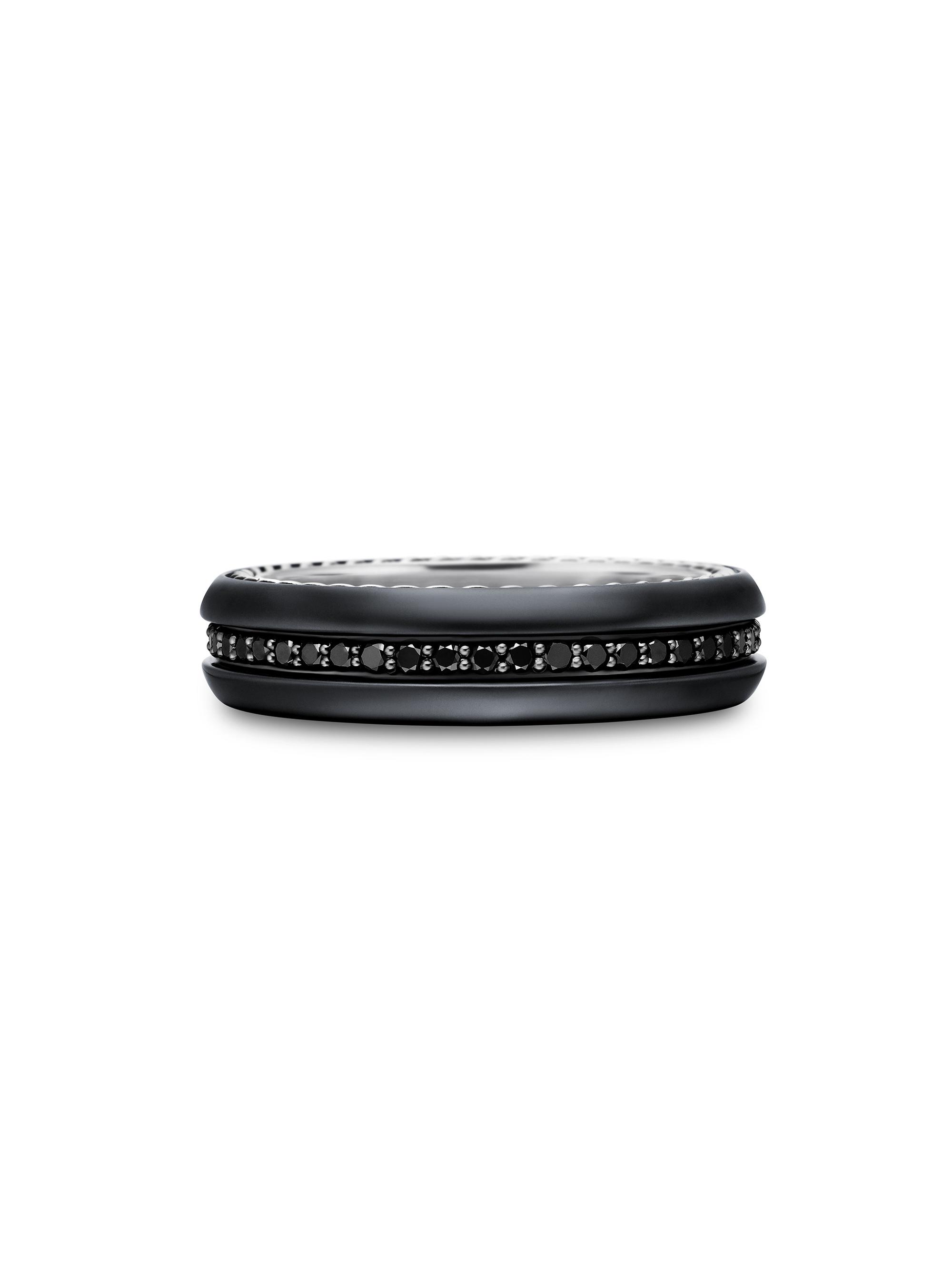 David Yurman Men's Streamline Band Ring in Black Titanium - Black Diamond