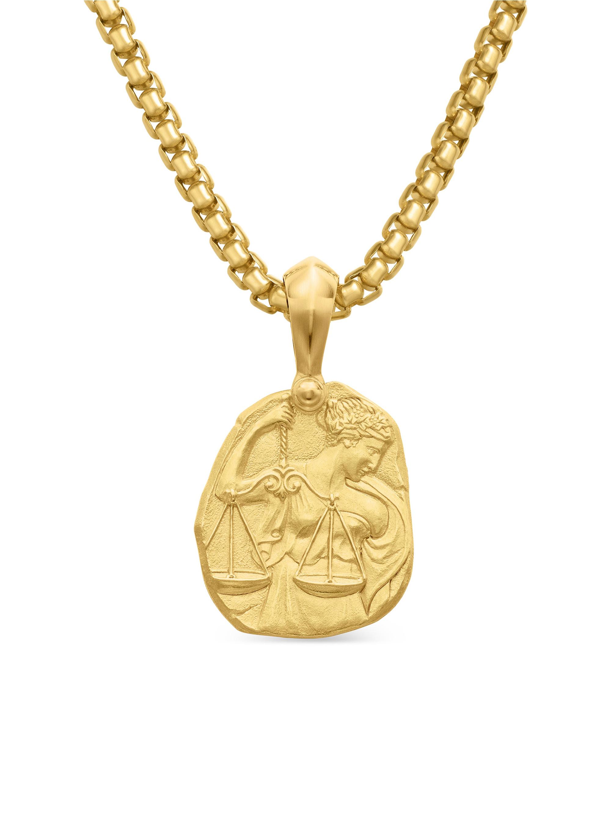 David Yurman Men's Libra Amulet in 18K Yellow Gold, 27MM - Gold