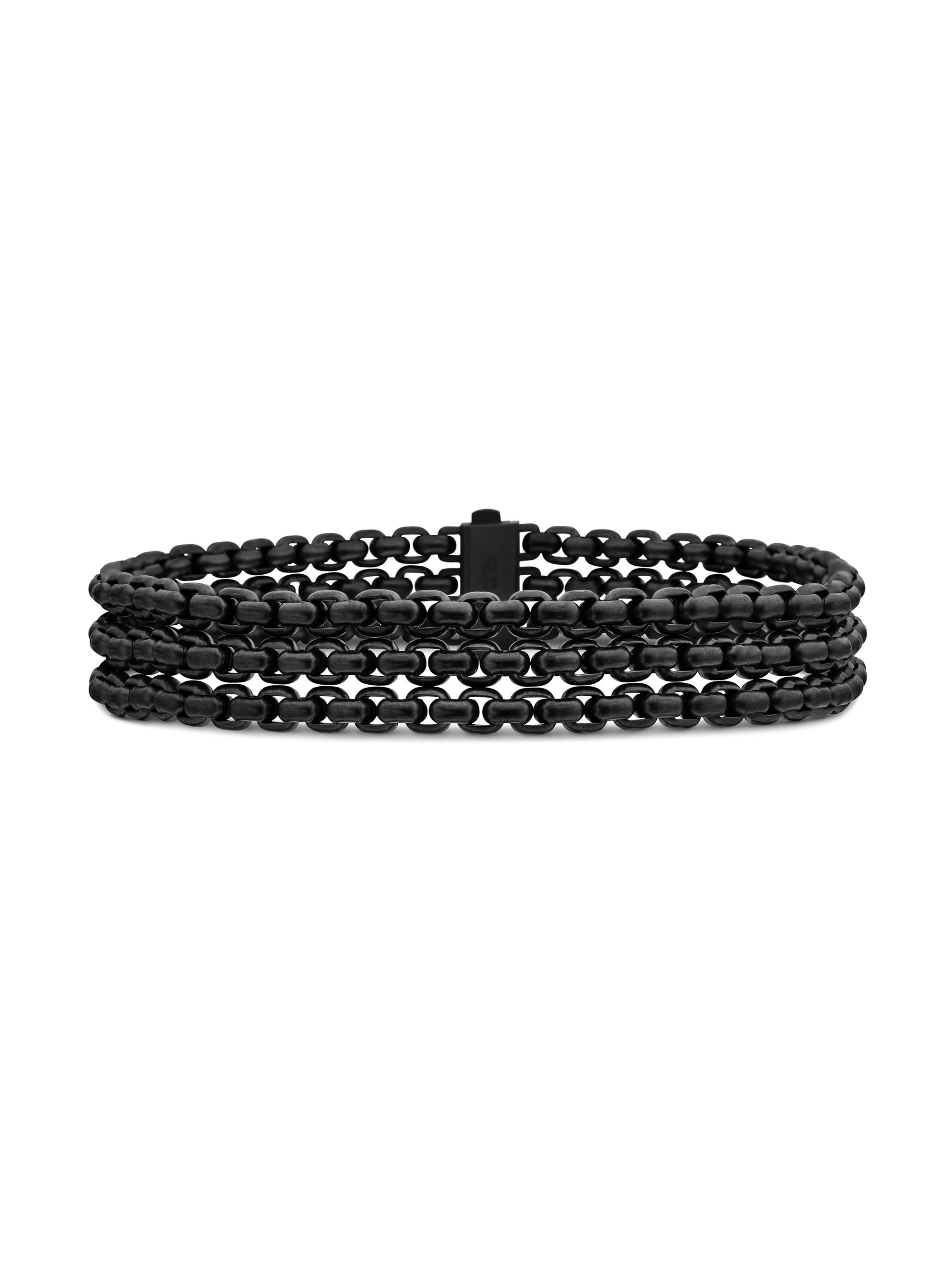 David Yurman Men's Three Row Box Chain Bracelet - Black