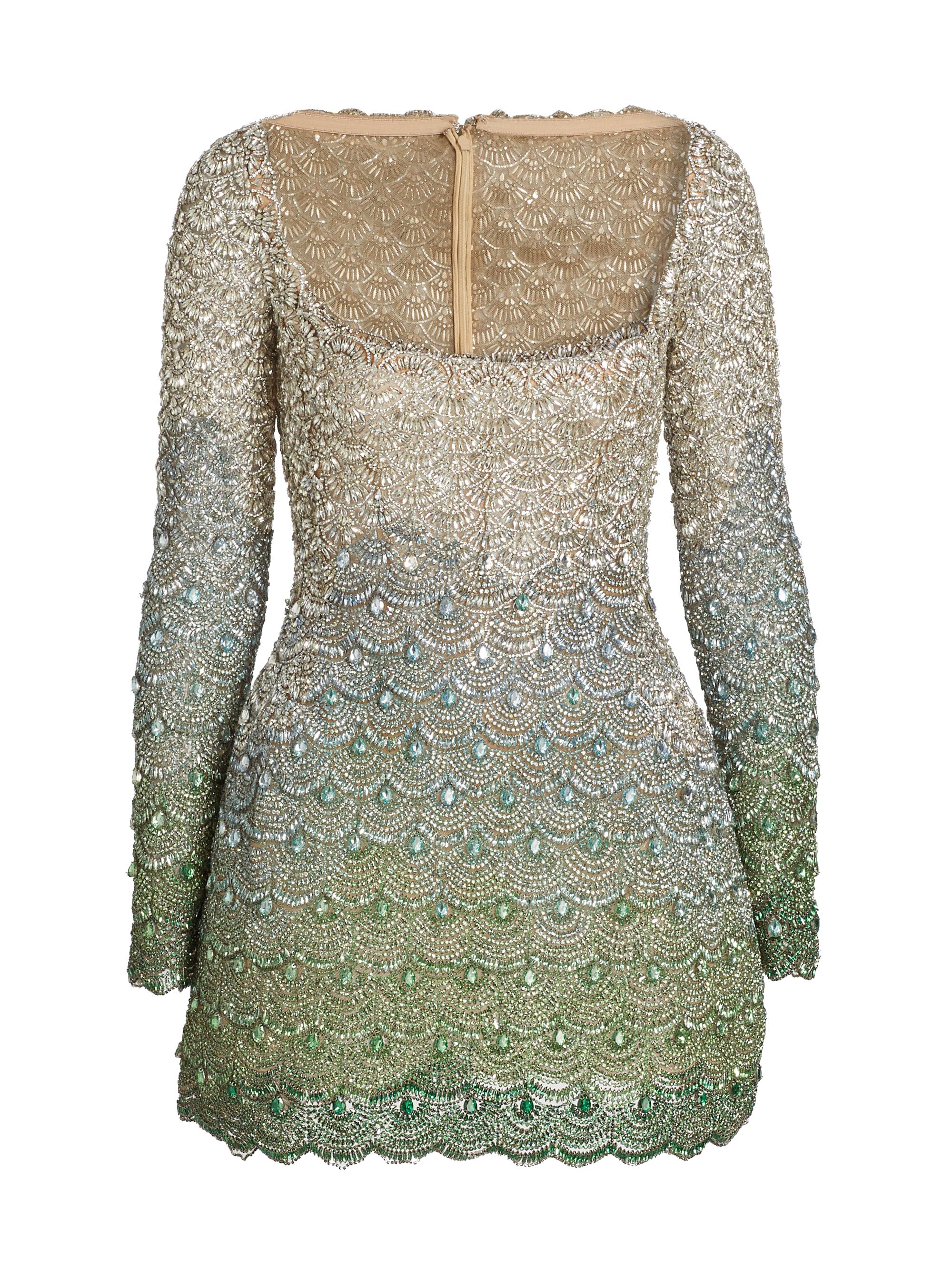 oscar de la renta gold mini dress Vintage 1960s Oscar de La Renta Embellished Long Sleeve Minidress main image 1