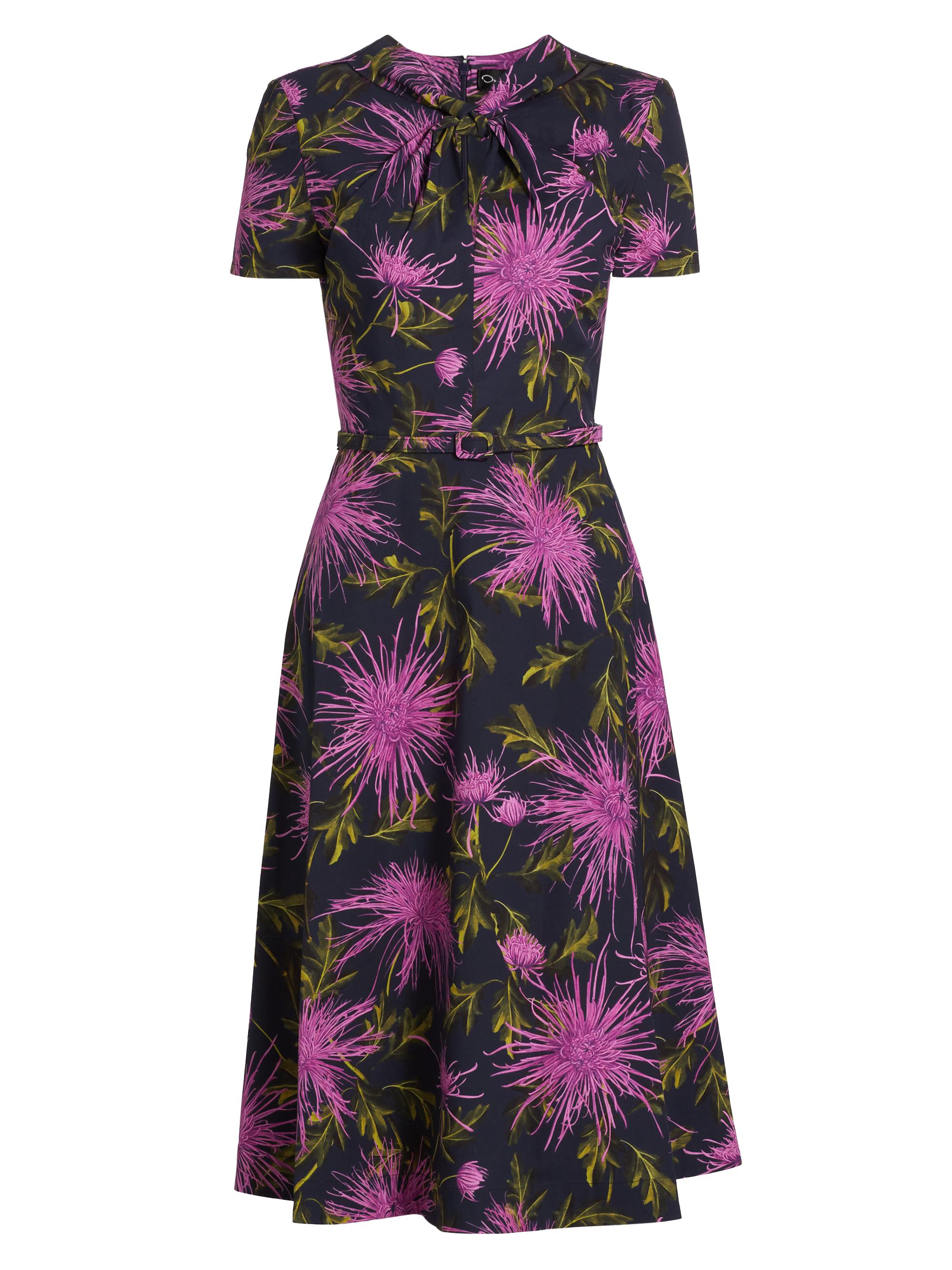 Oscar de la Renta Women's Chrysanthemum A-Line Cockail Dress - Purple Navy