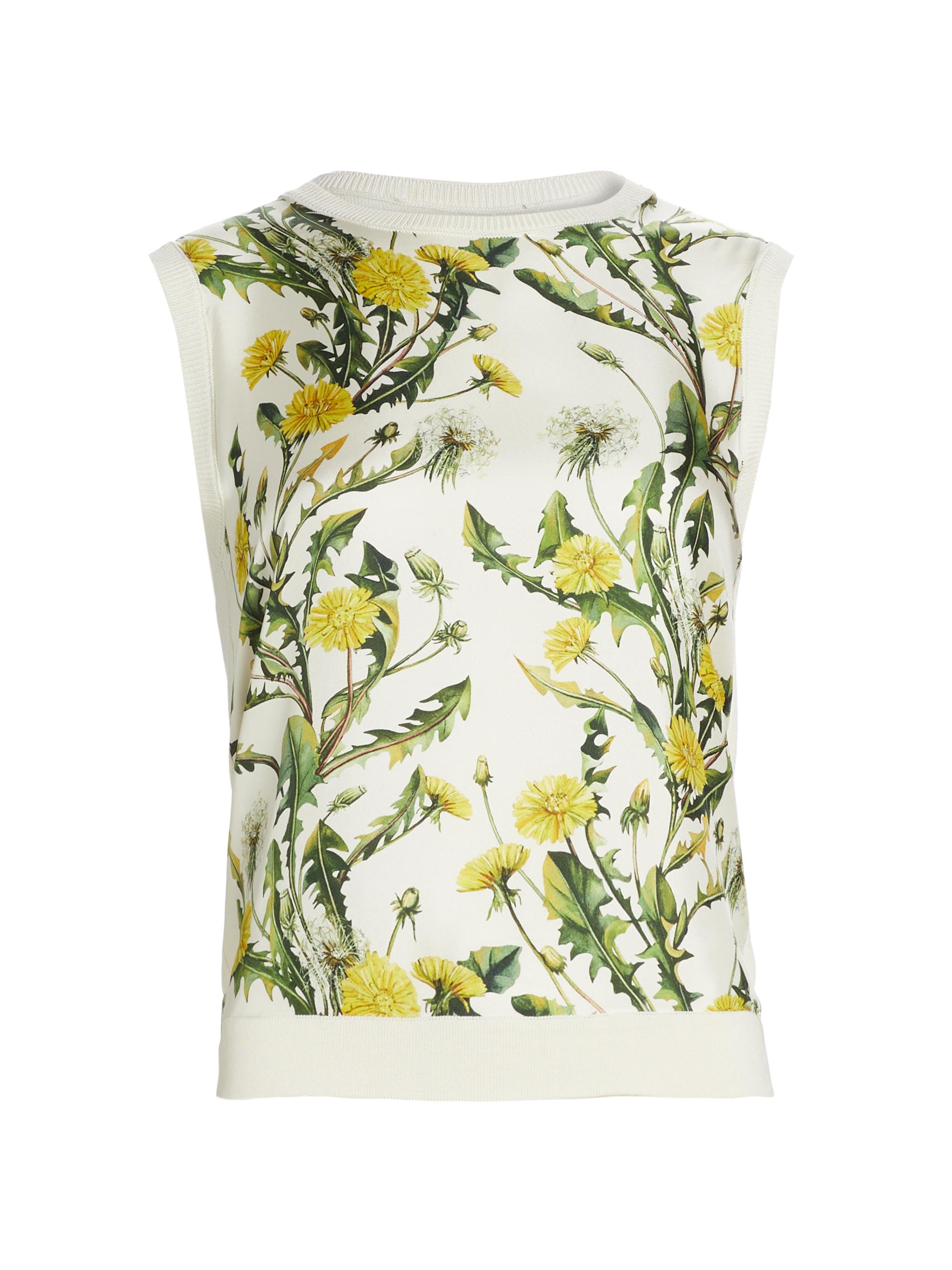 Oscar de la Renta Women's Dandelion Silk-Blend Top -  Yellow