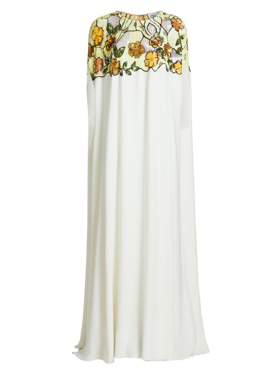 Oscar de la Renta Art Nouveau Sequined Caftan | Saks Fifth