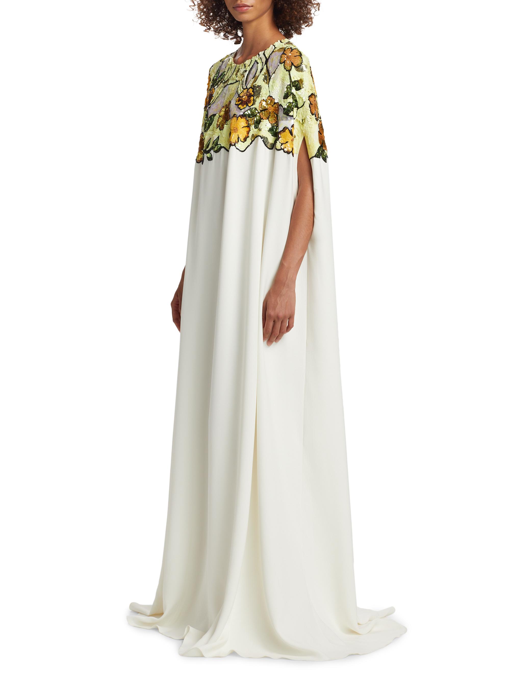 Oscar de la Renta Art Nouveau Sequined Caftan | Saks Fifth Avenue