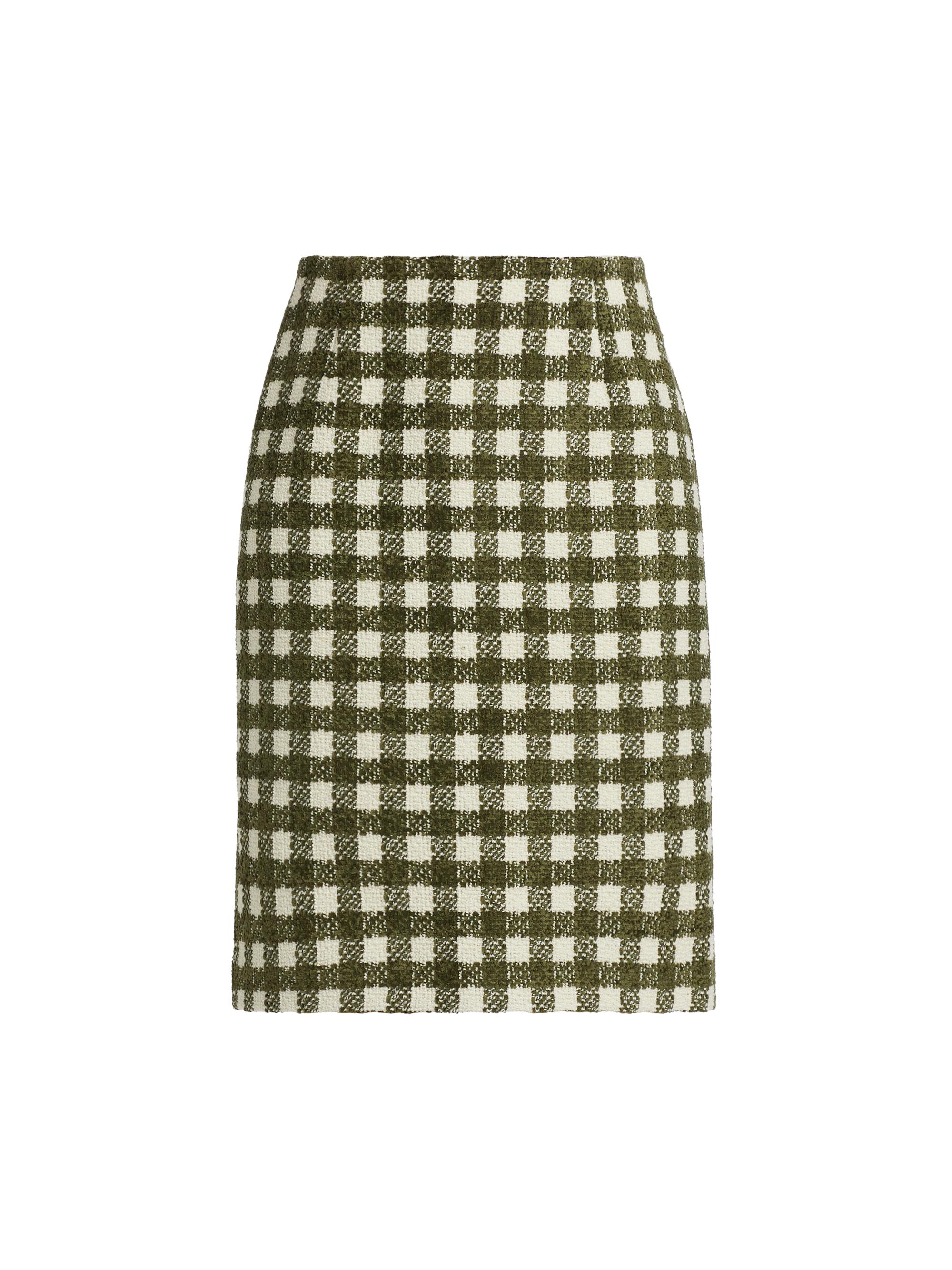 Oscar de la Renta Women's Chenille Tweed Pencil Midi-Skirt -  Olive